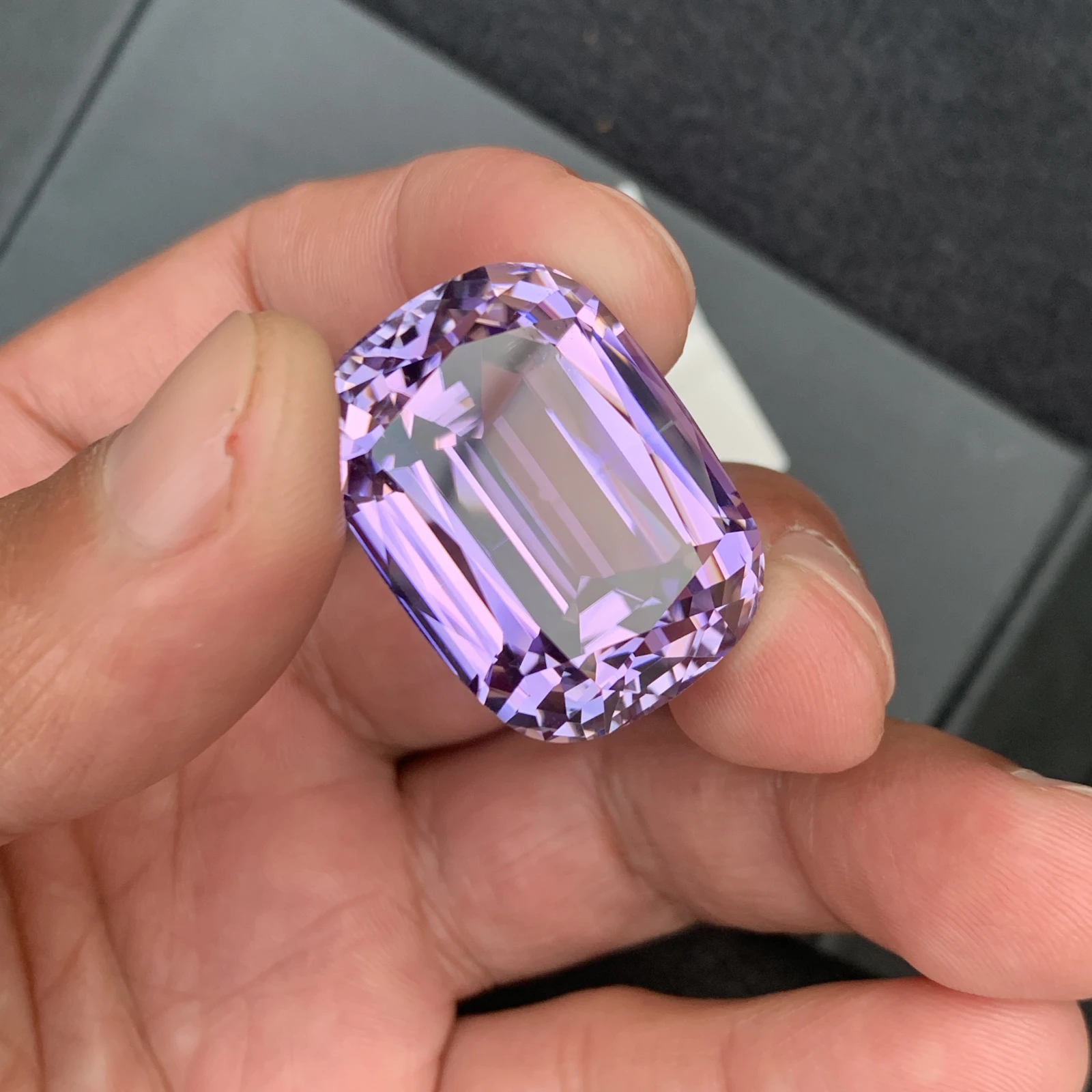 95.24 carat Unheated Natural Purple Kunizte Cushion Shape Loose Gemstone from Afghanisan — view 15