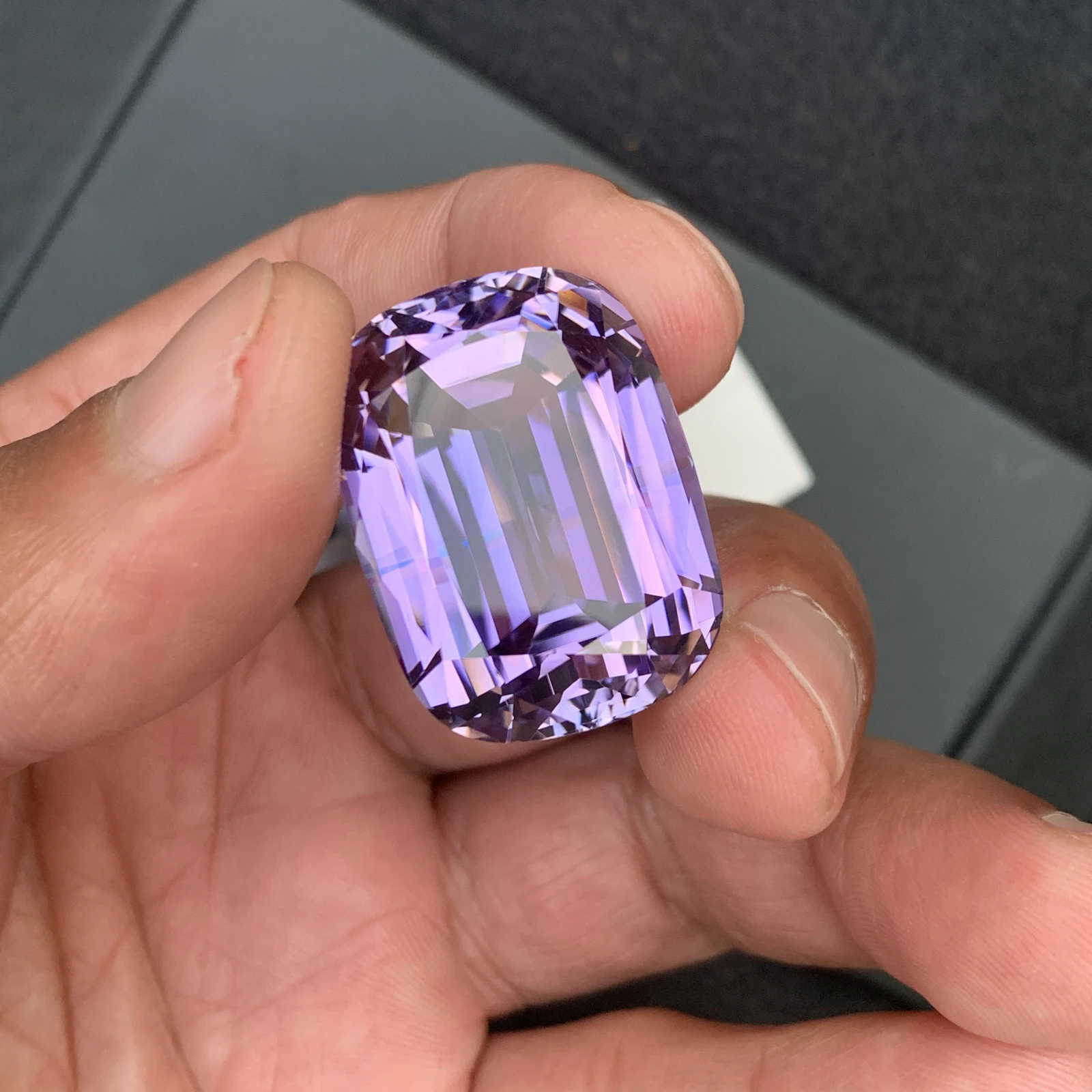 95.24 carat Unheated Natural Purple Kunizte Cushion Shape Loose Gemstone from Afghanisan — view 16