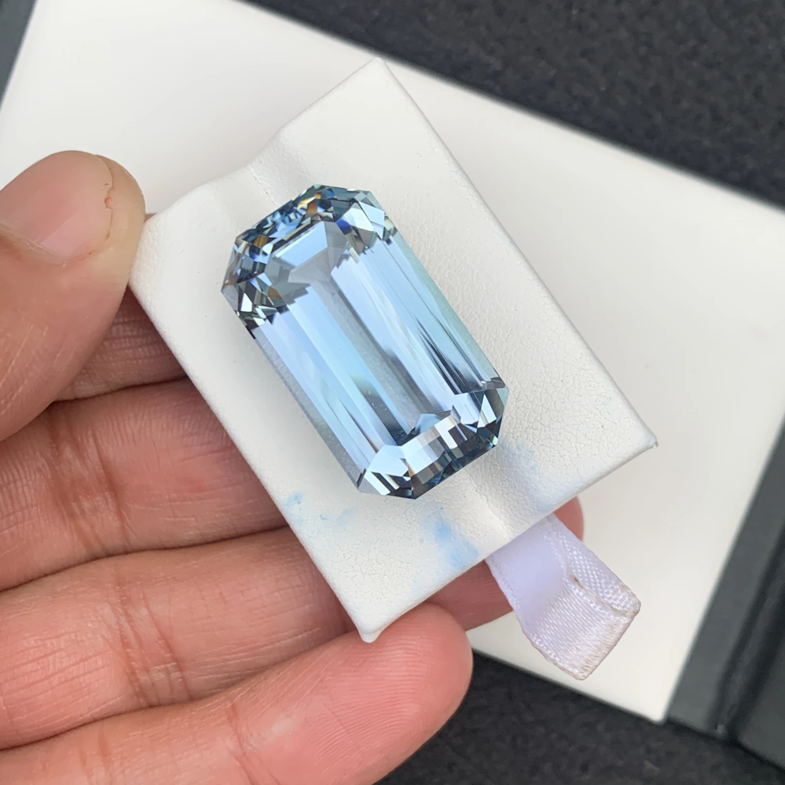 71.90 carat Unheated Natural Aqua Blue Kunzite Octagon Shape Loose Gemstone from Afghanistan — view 8