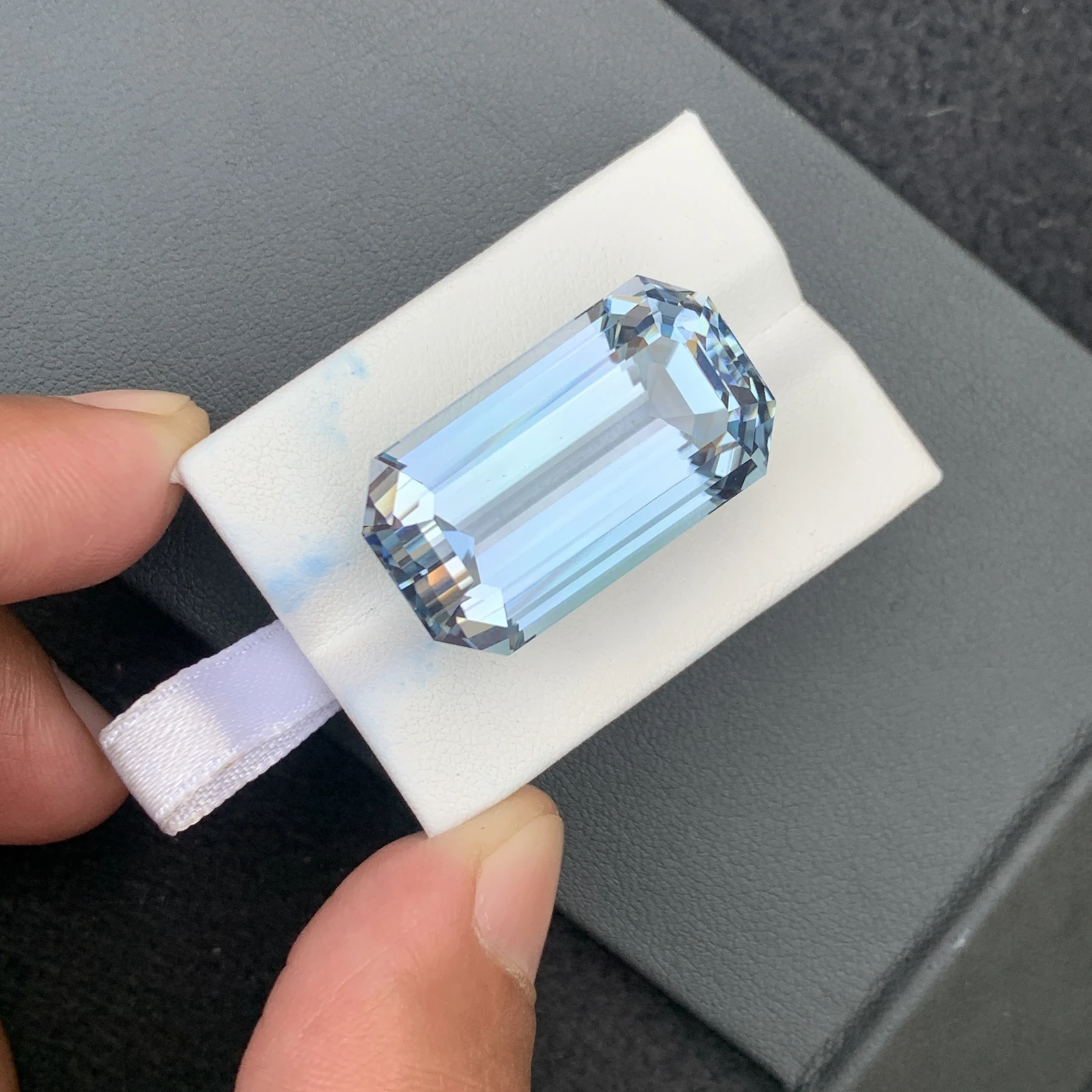 71.90 carat Unheated Natural Aqua Blue Kunzite Octagon Shape Loose Gemstone from Afghanistan — view 11
