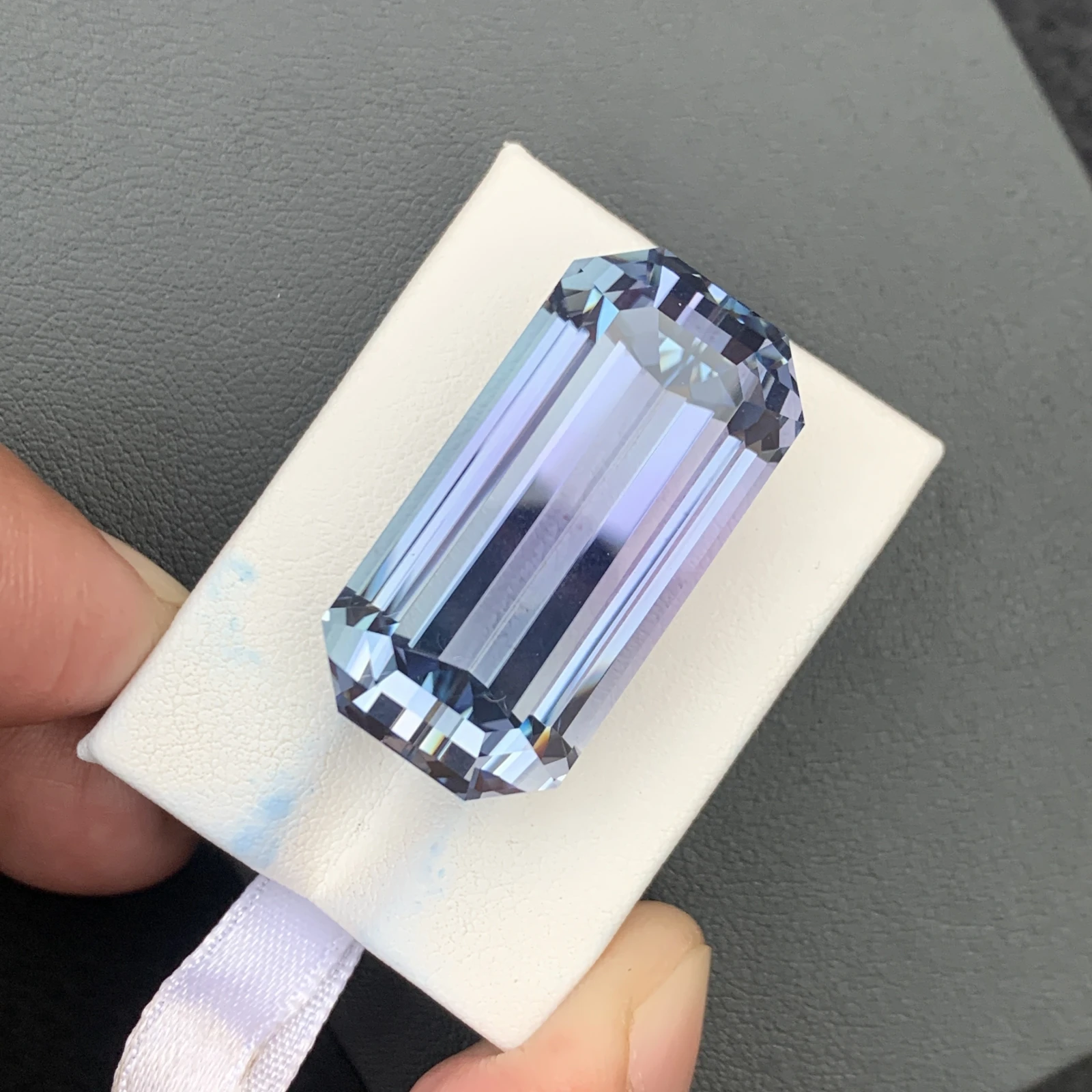 91.35 carat Unheated Natural Pinkish Aqua Blue Octagon Shape Loose Gemstone from Afghanistan — view 7