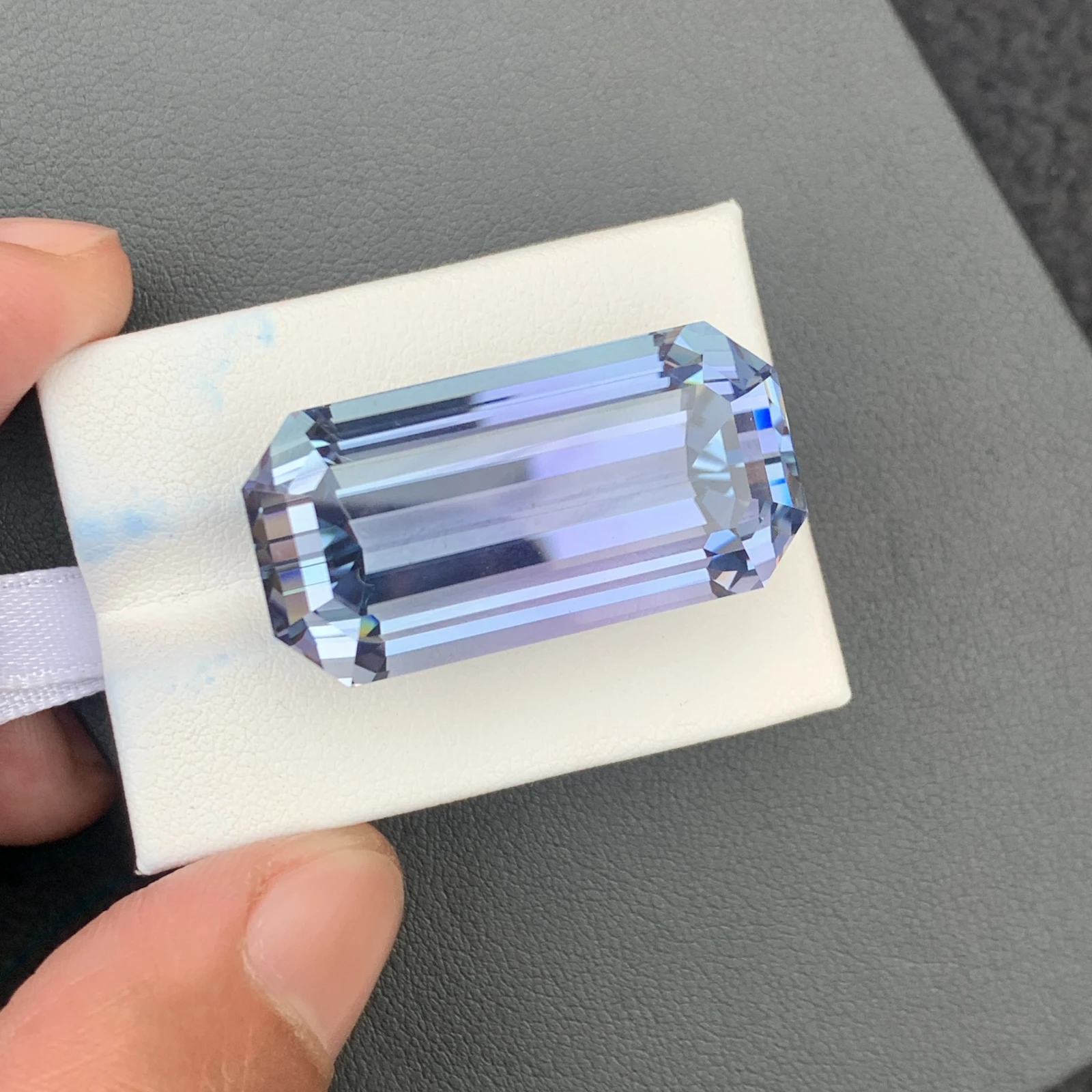 91.35 carat Unheated Natural Pinkish Aqua Blue Octagon Shape Loose Gemstone from Afghanistan — view 8