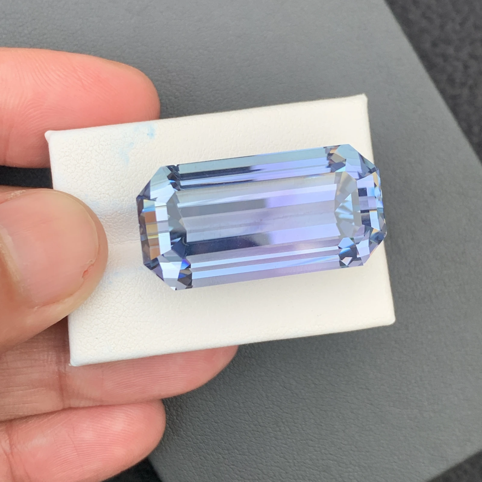91.35 carat Unheated Natural Pinkish Aqua Blue Octagon Shape Loose Gemstone from Afghanistan — view 10