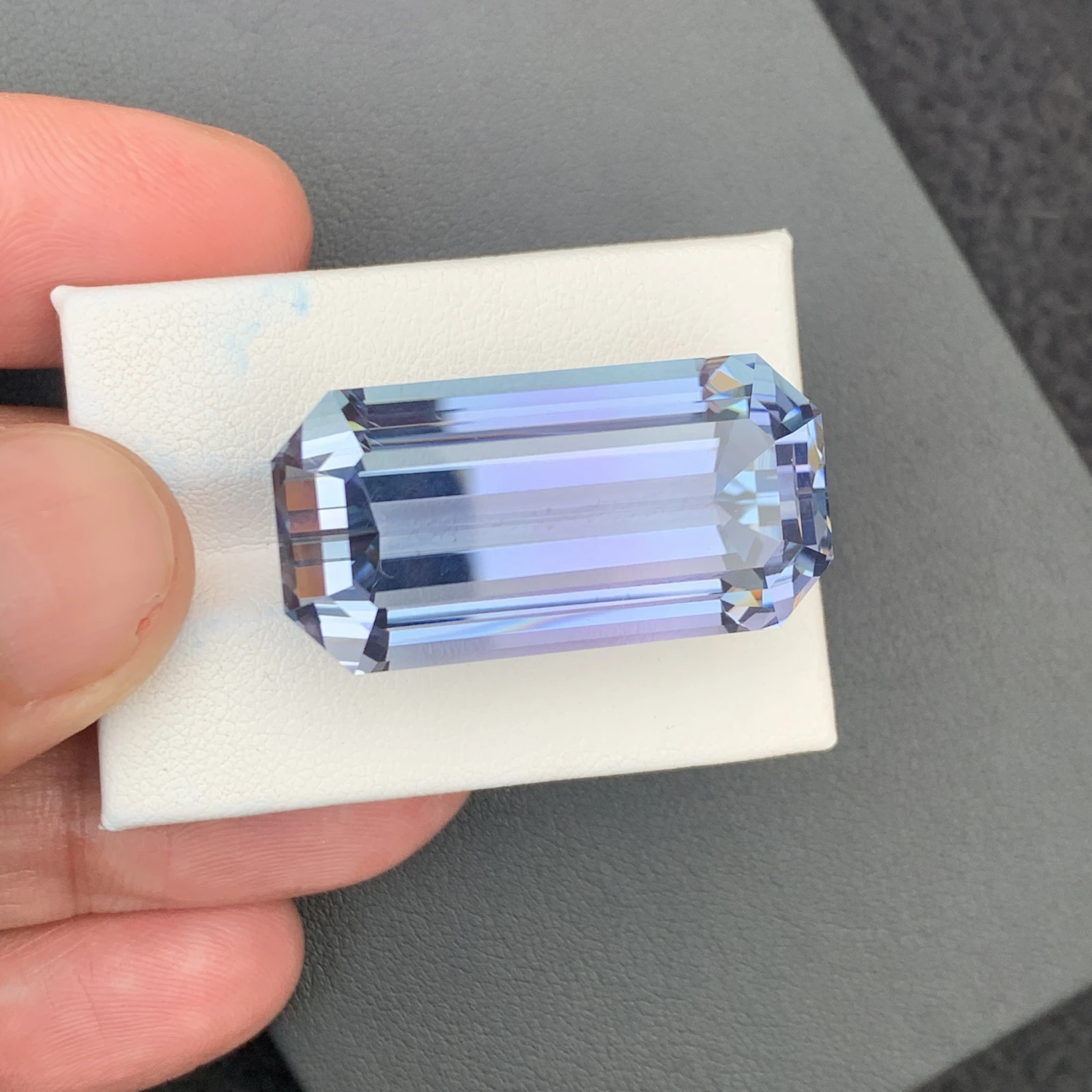 91.35 carat Unheated Natural Pinkish Aqua Blue Octagon Shape Loose Gemstone from Afghanistan — view 11