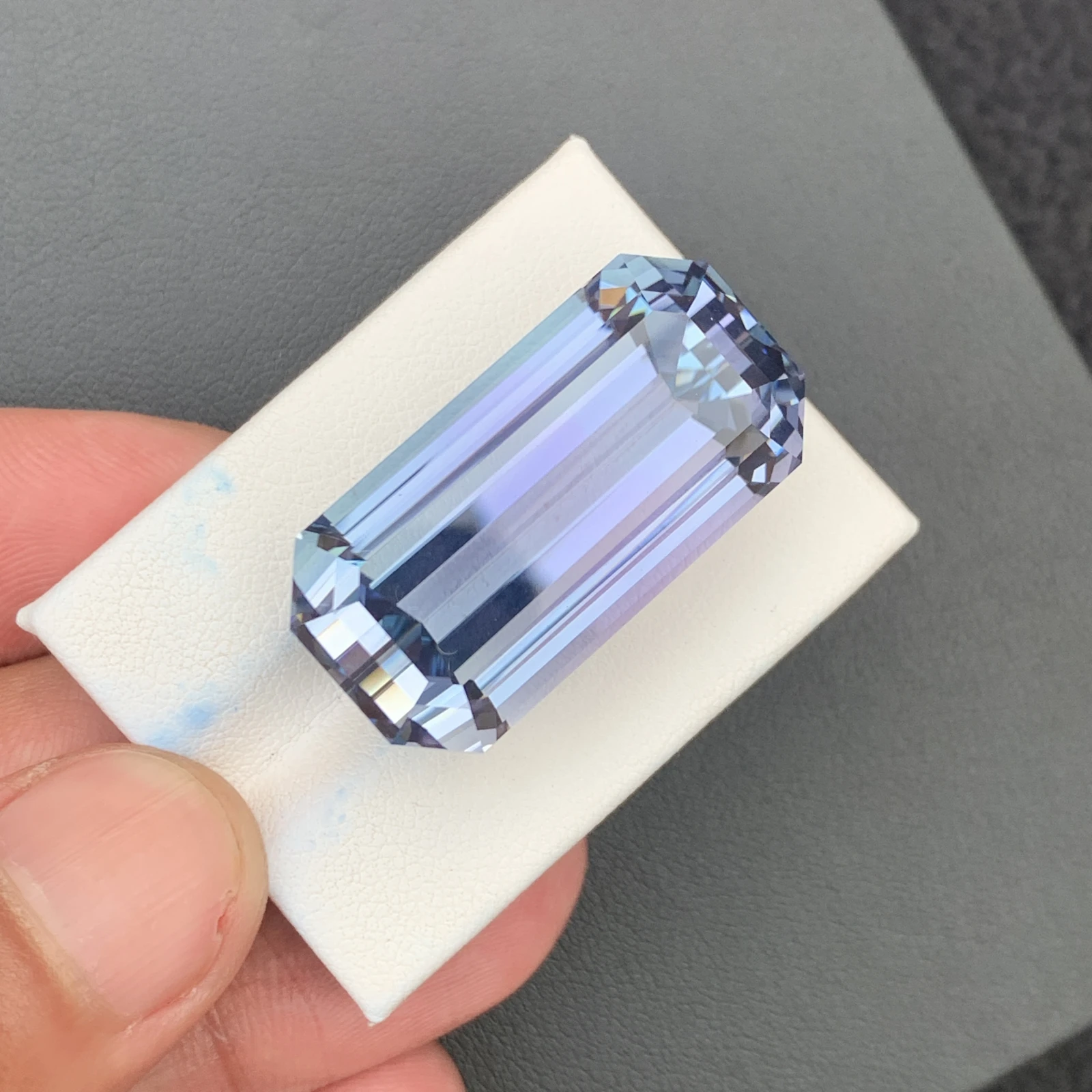 91.35 carat Unheated Natural Pinkish Aqua Blue Octagon Shape Loose Gemstone from Afghanistan — view 12