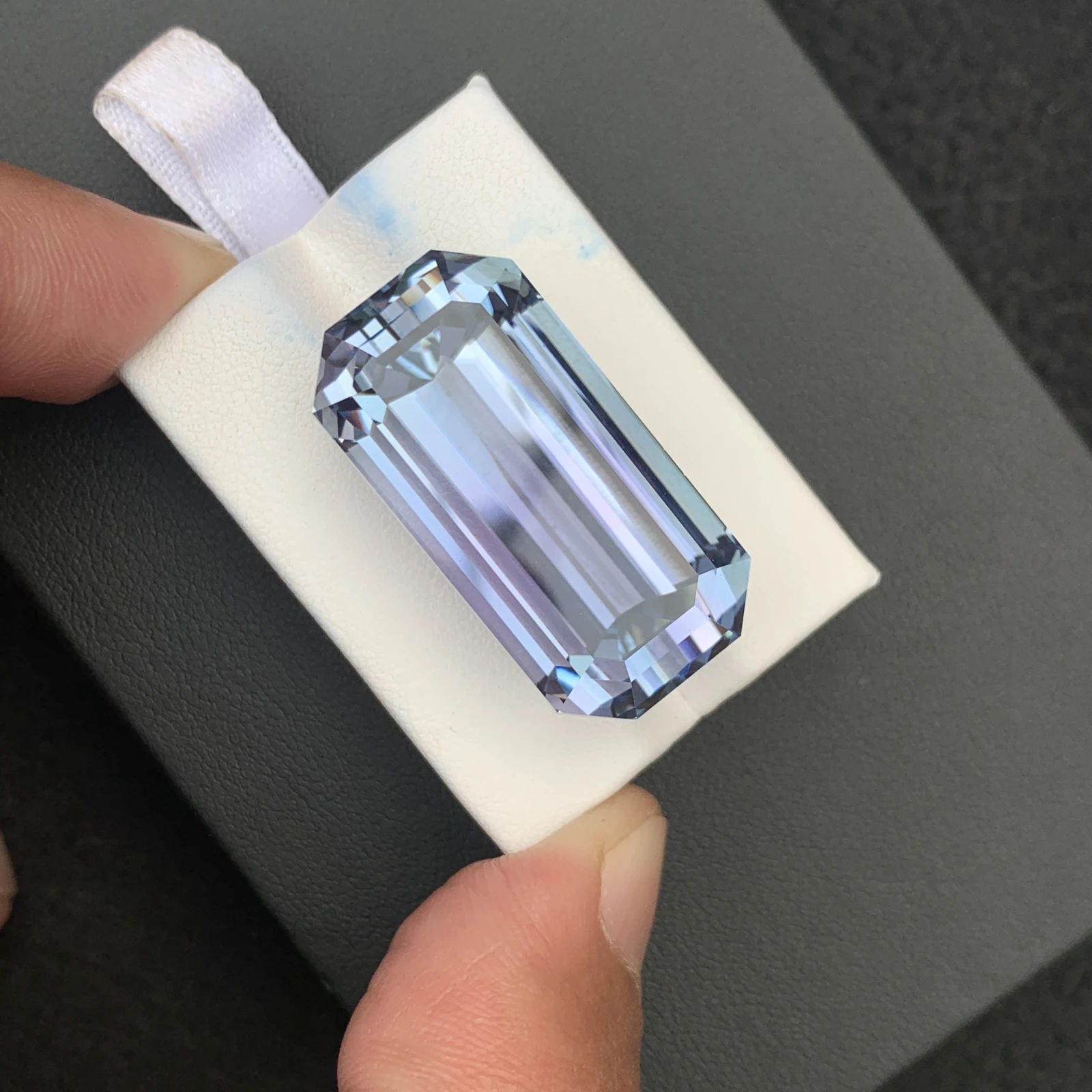 91.35 carat Unheated Natural Pinkish Aqua Blue Octagon Shape Loose Gemstone from Afghanistan — view 13
