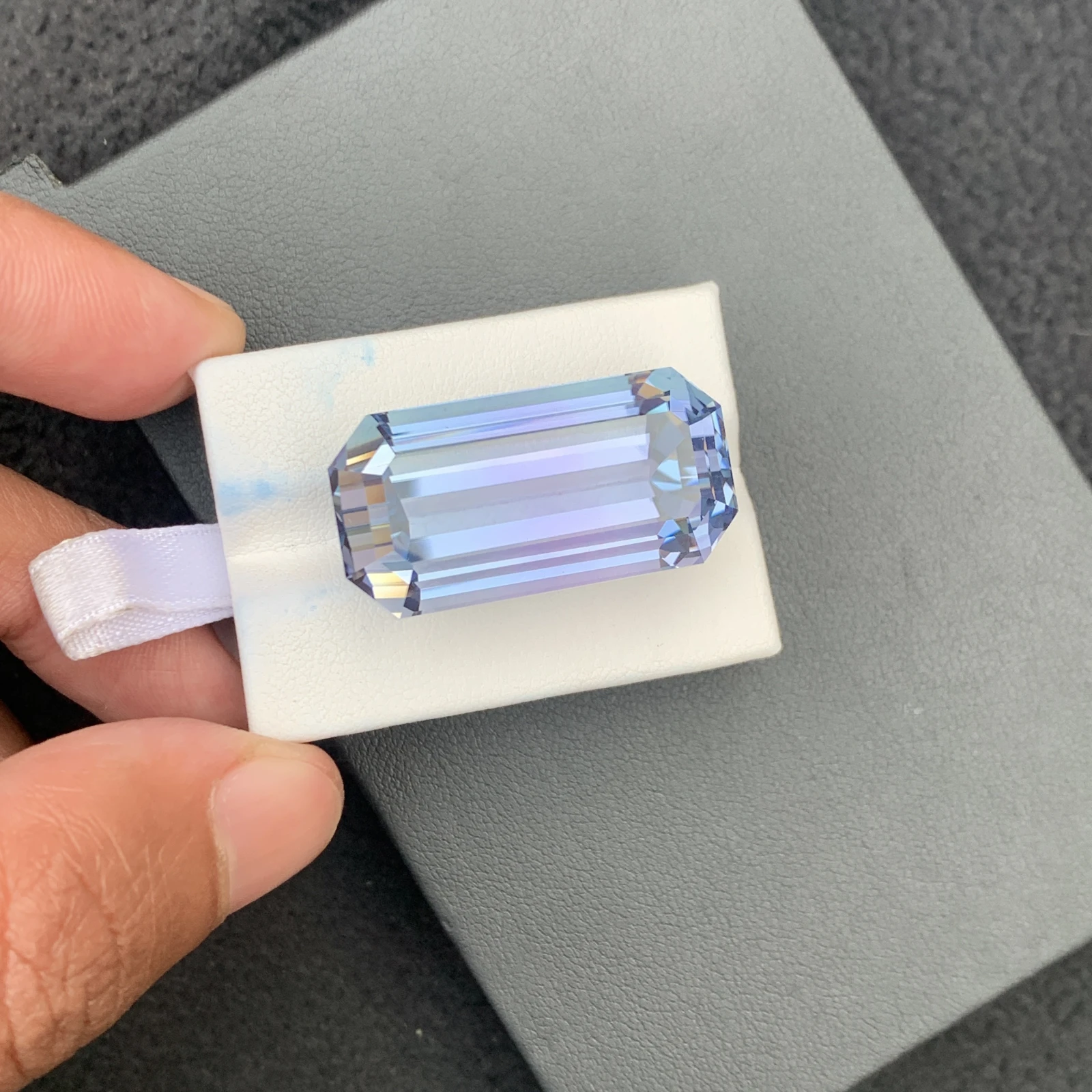 91.35 carat Unheated Natural Pinkish Aqua Blue Octagon Shape Loose Gemstone from Afghanistan — view 14