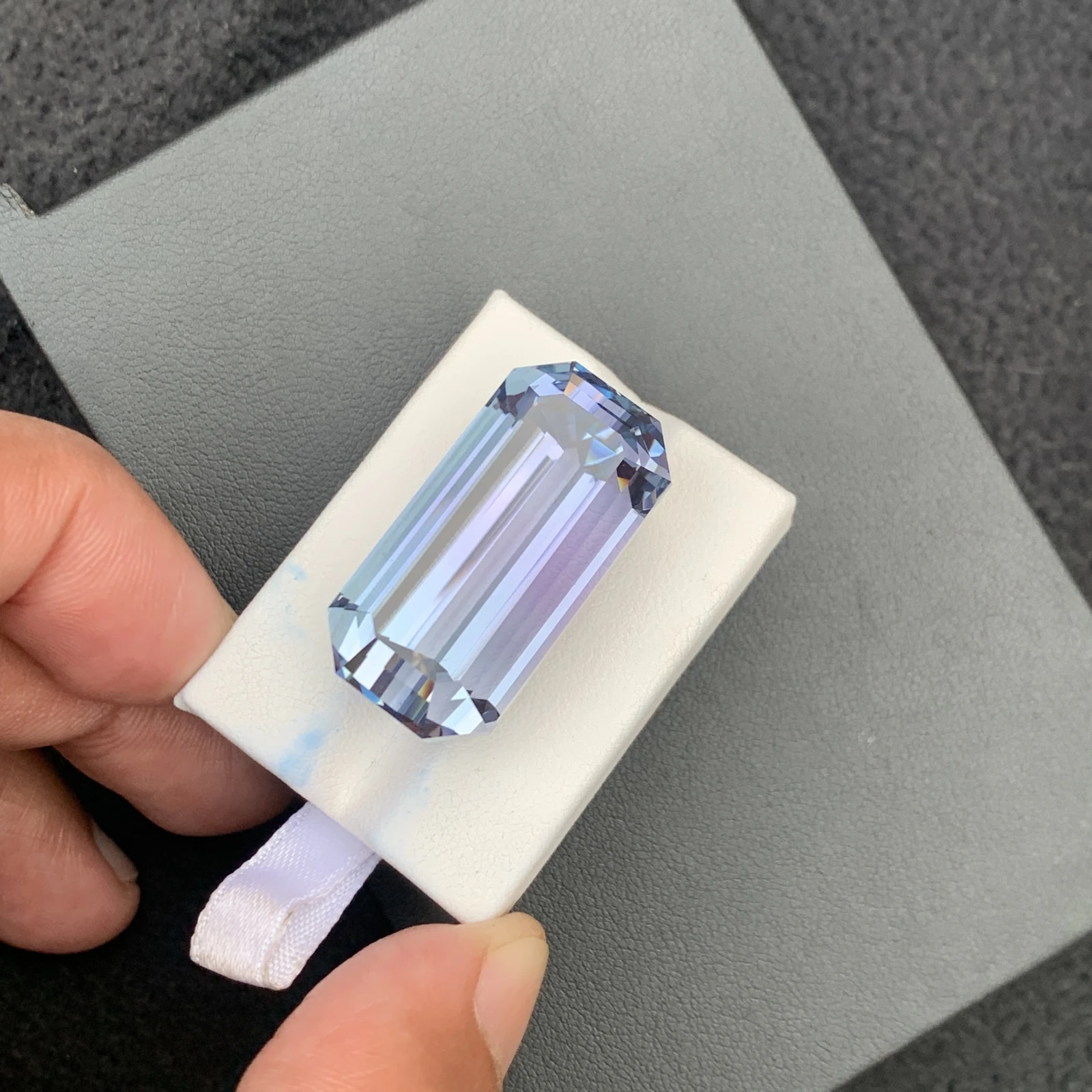 91.35 carat Unheated Natural Pinkish Aqua Blue Octagon Shape Loose Gemstone from Afghanistan — view 2