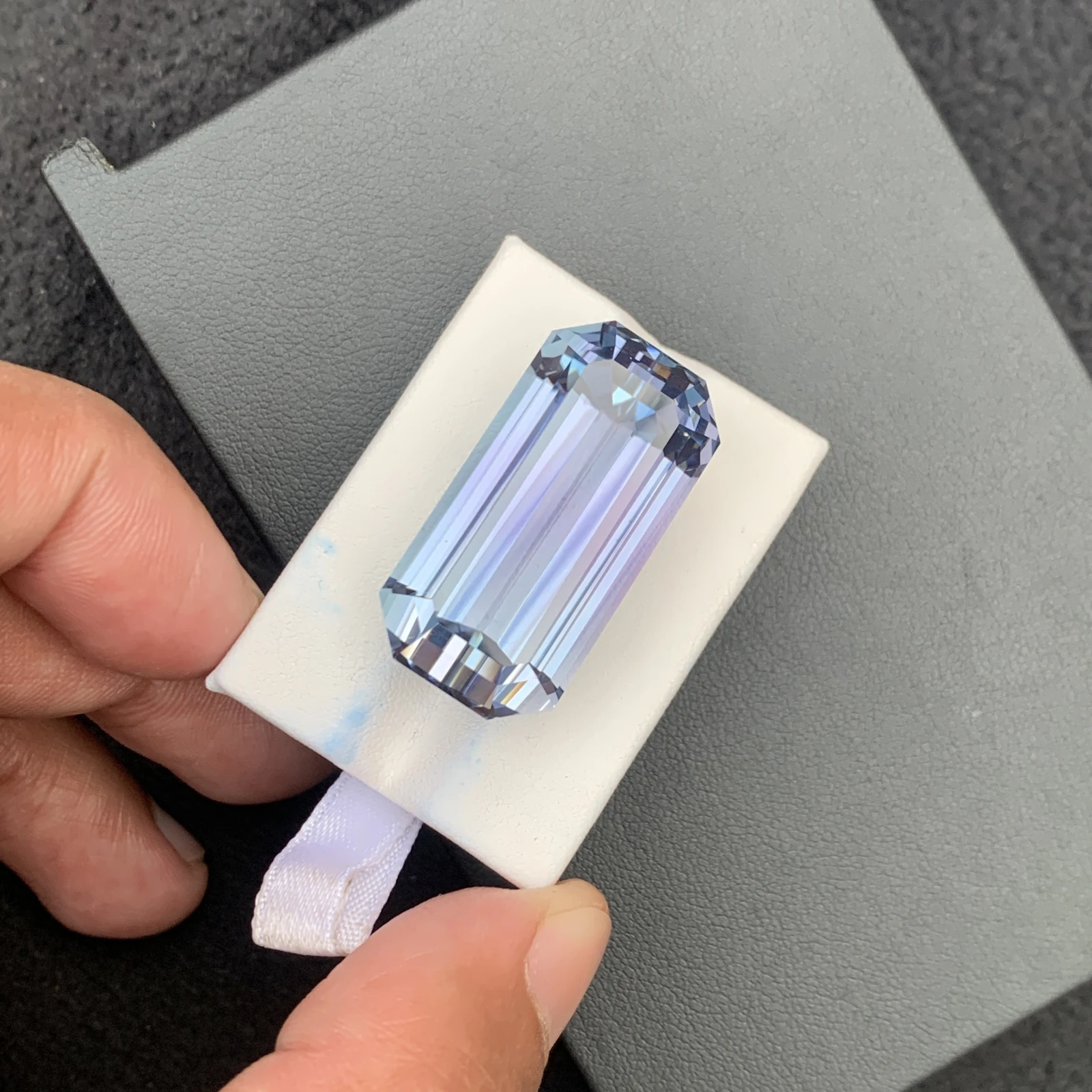 91.35 carat Unheated Natural Pinkish Aqua Blue Octagon Shape Loose Gemstone from Afghanistan — view 17