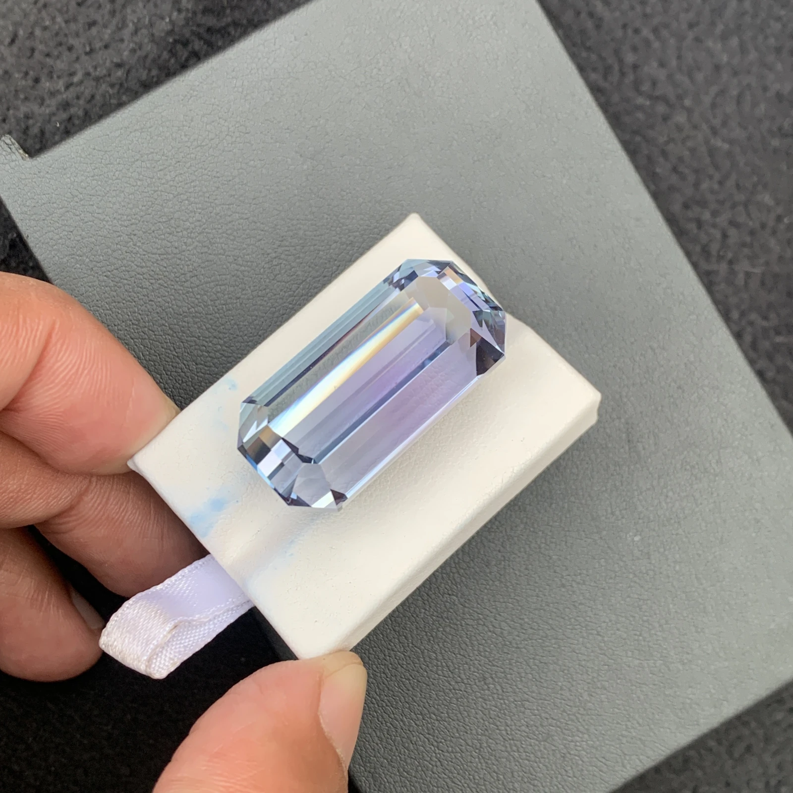91.35 carat Unheated Natural Pinkish Aqua Blue Octagon Shape Loose Gemstone from Afghanistan — view 3