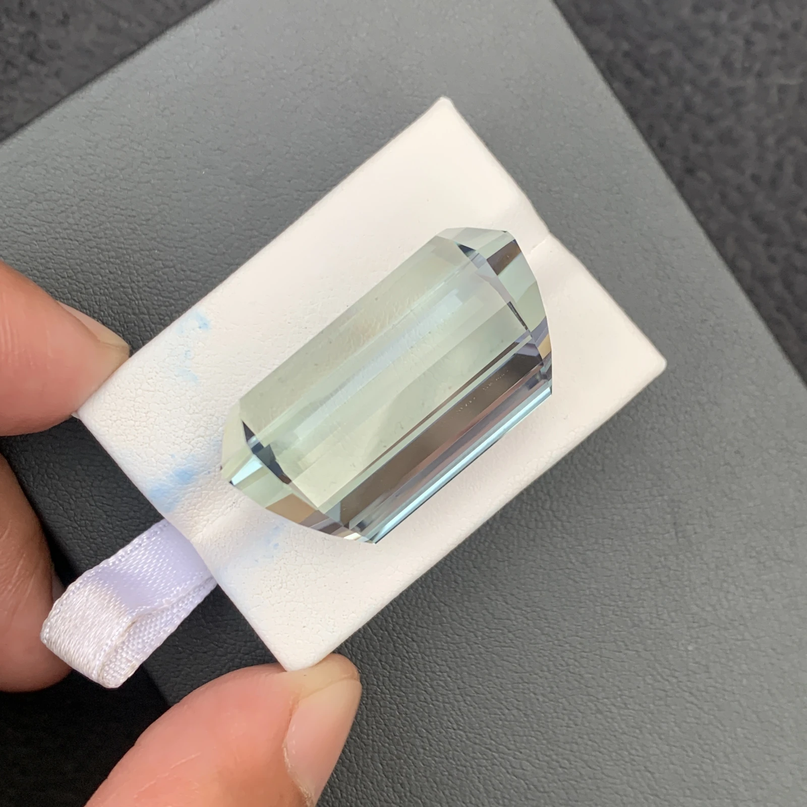 91.35 carat Unheated Natural Pinkish Aqua Blue Octagon Shape Loose Gemstone from Afghanistan — view 4