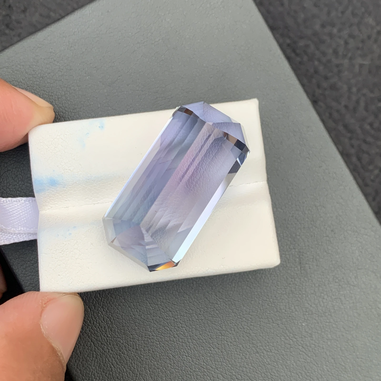 91.35 carat Unheated Natural Pinkish Aqua Blue Octagon Shape Loose Gemstone from Afghanistan — view 6
