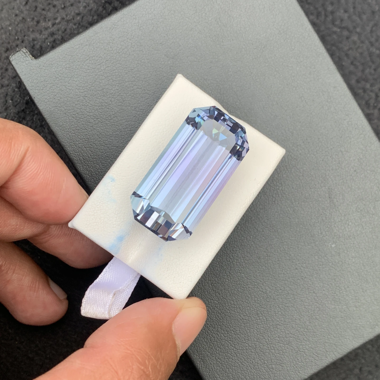91.35 carat Unheated Natural Pinkish Aqua Blue Octagon Shape Loose Gemstone from Afghanistan — view 16