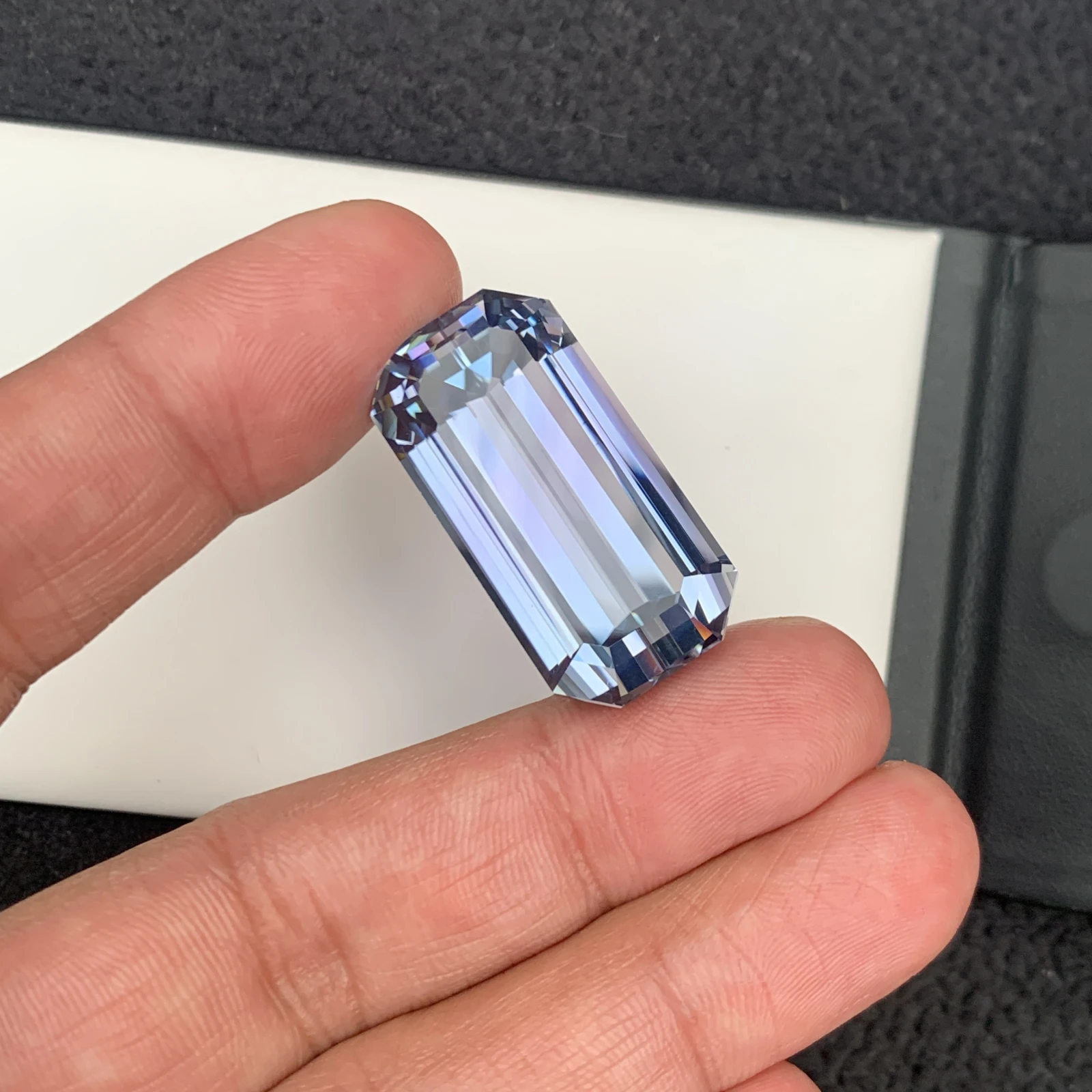 91.35 carat Unheated Natural Pinkish Aqua Blue Octagon Shape Loose Gemstone from Afghanistan — view 1