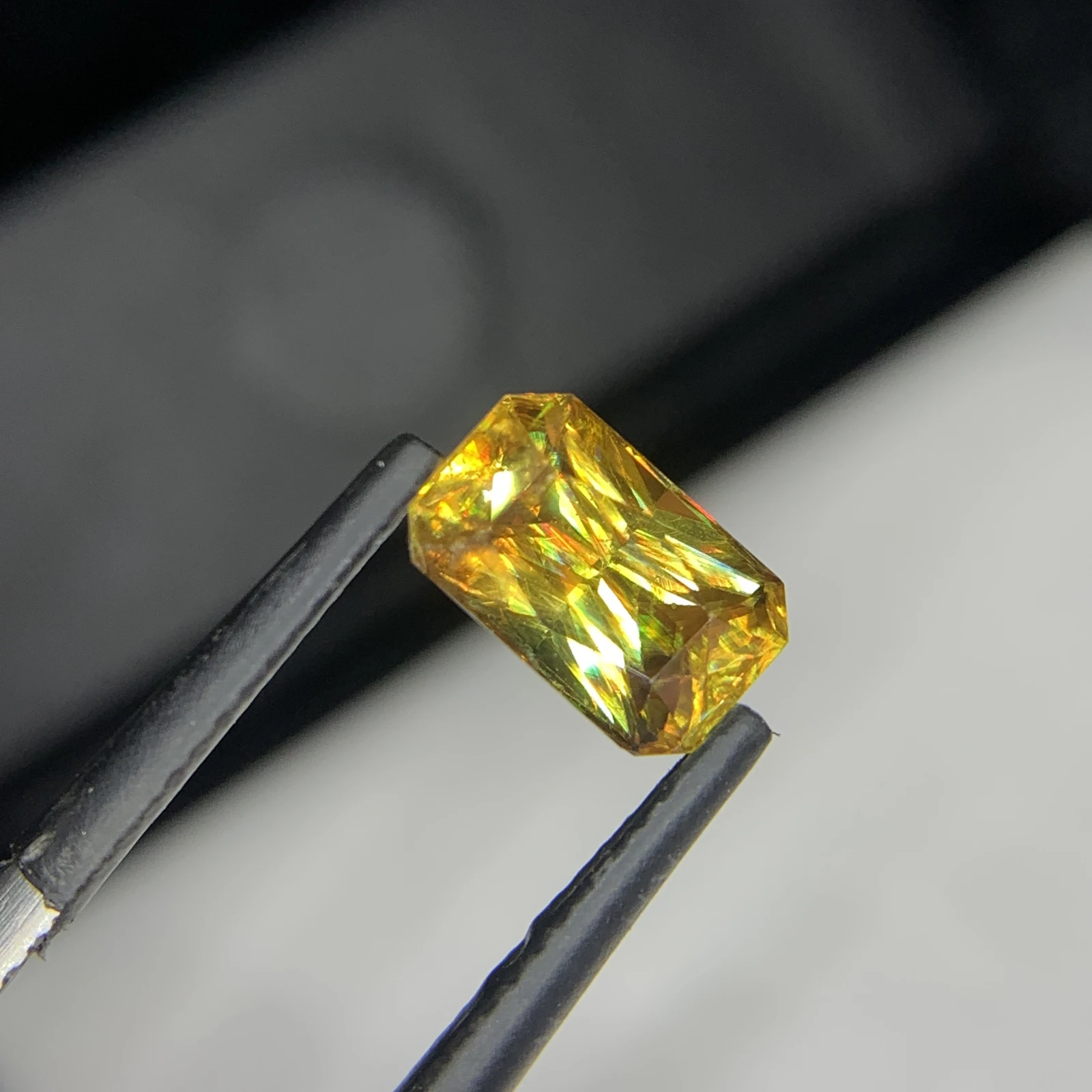 2.11 carat Natural Brown Sphene Octagon Shape Faceted Loose Gemstone — view 2