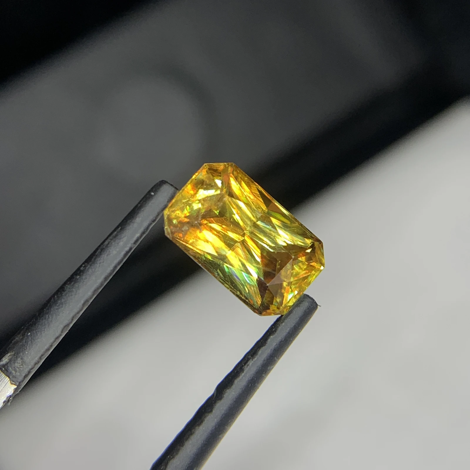 2.11 carat Natural Brown Sphene Octagon Shape Faceted Loose Gemstone — view 3