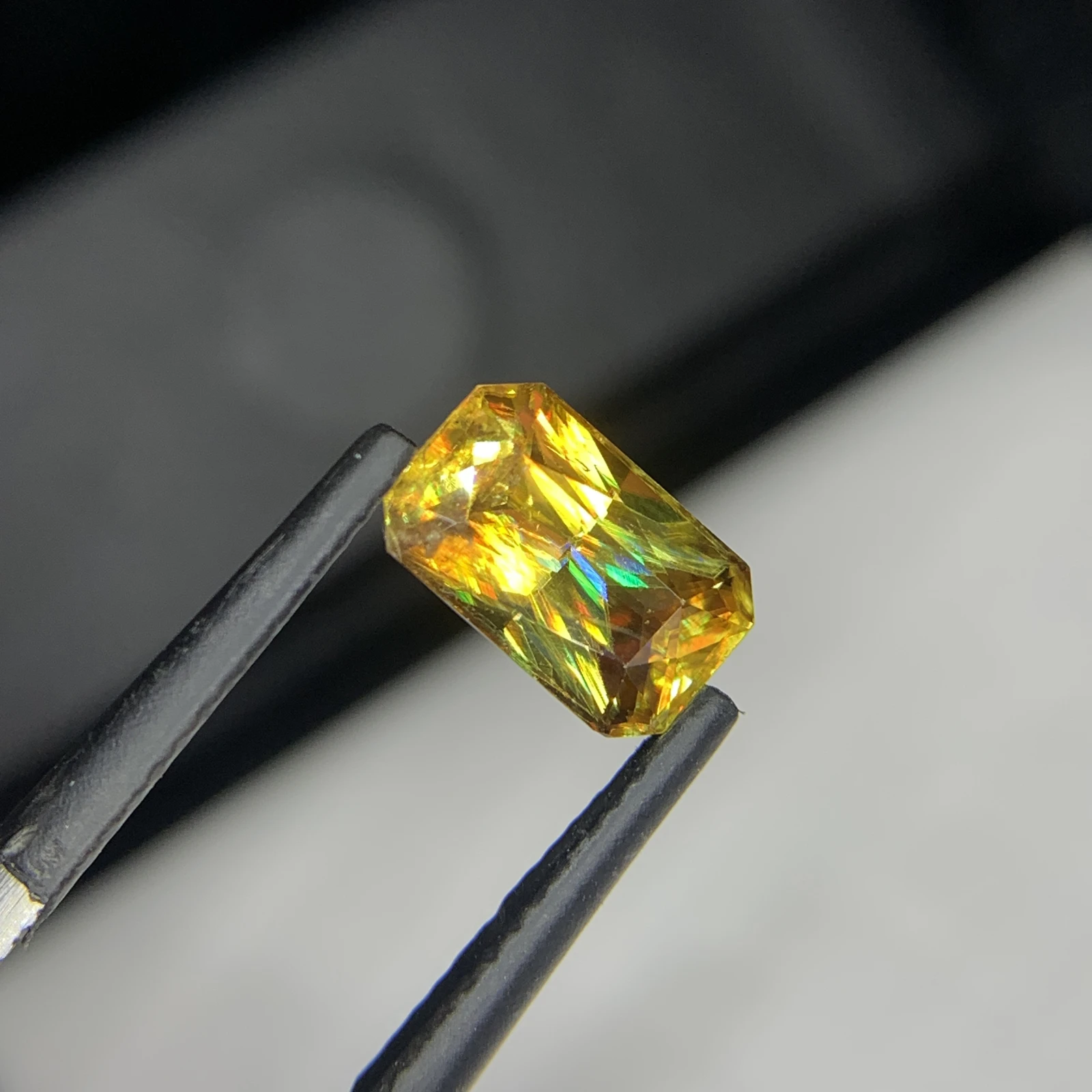 2.11 carat Natural Brown Sphene Octagon Shape Faceted Loose Gemstone — view 4