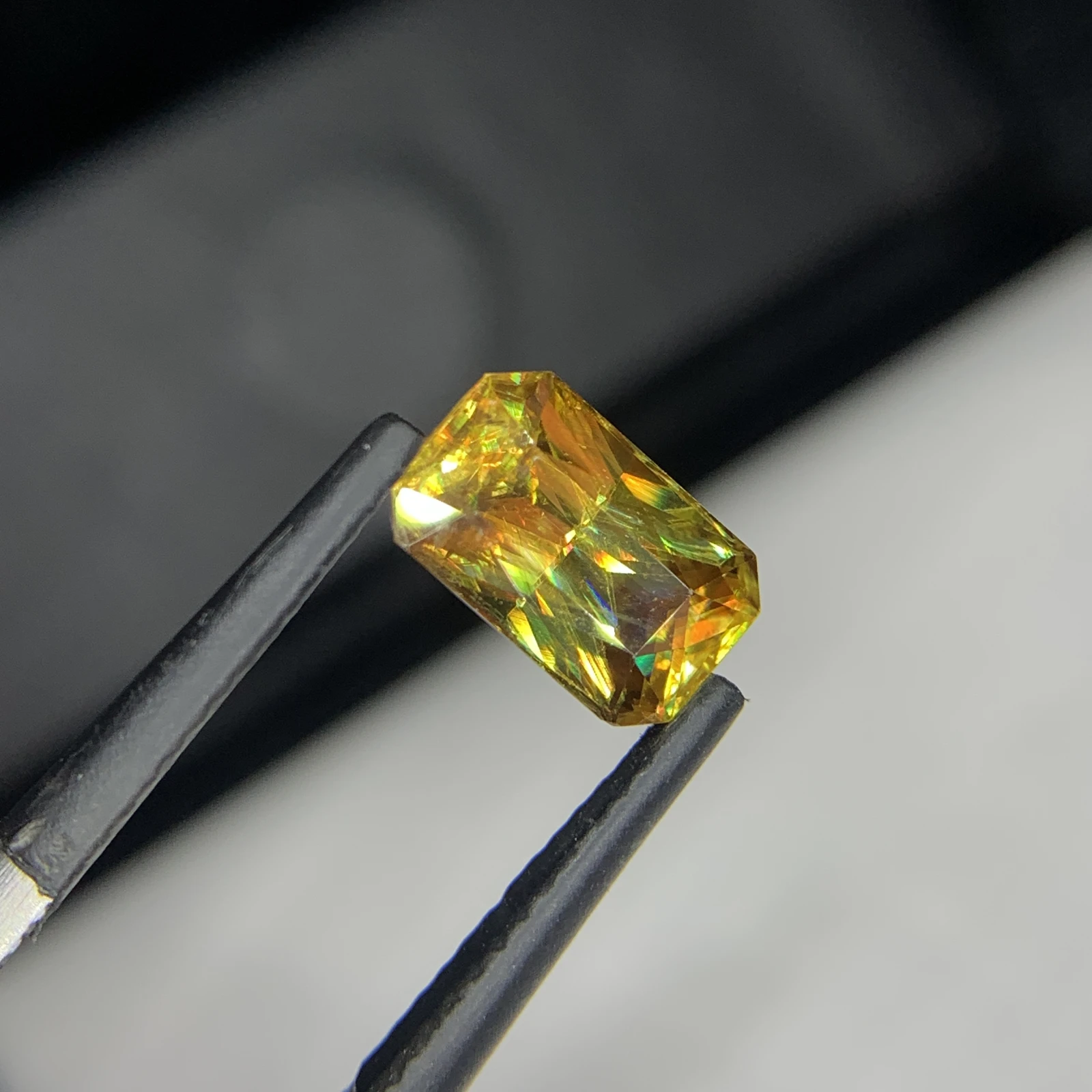 2.11 carat Natural Brown Sphene Octagon Shape Faceted Loose Gemstone — view 5