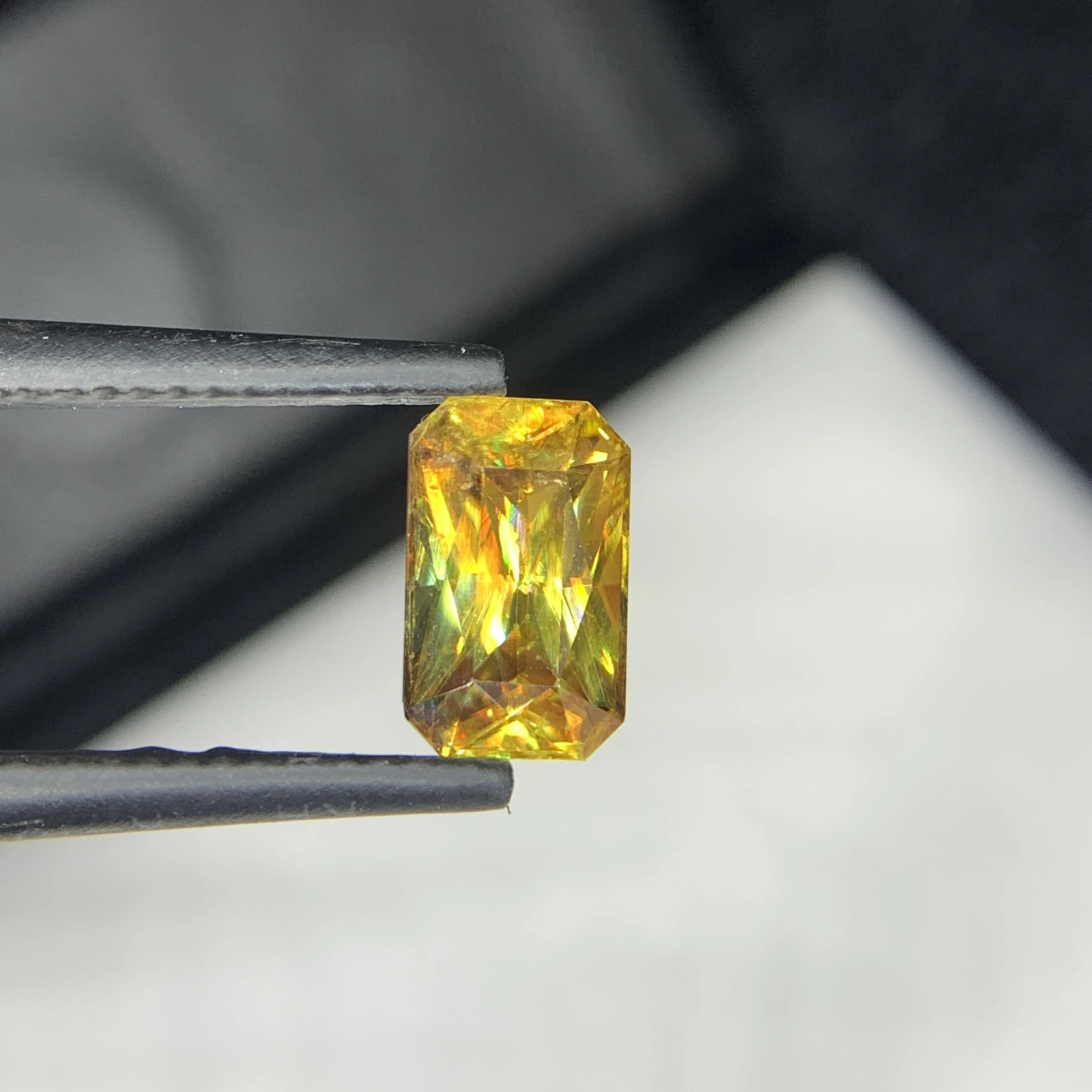 2.11 carat Natural Brown Sphene Octagon Shape Faceted Loose Gemstone — view 8