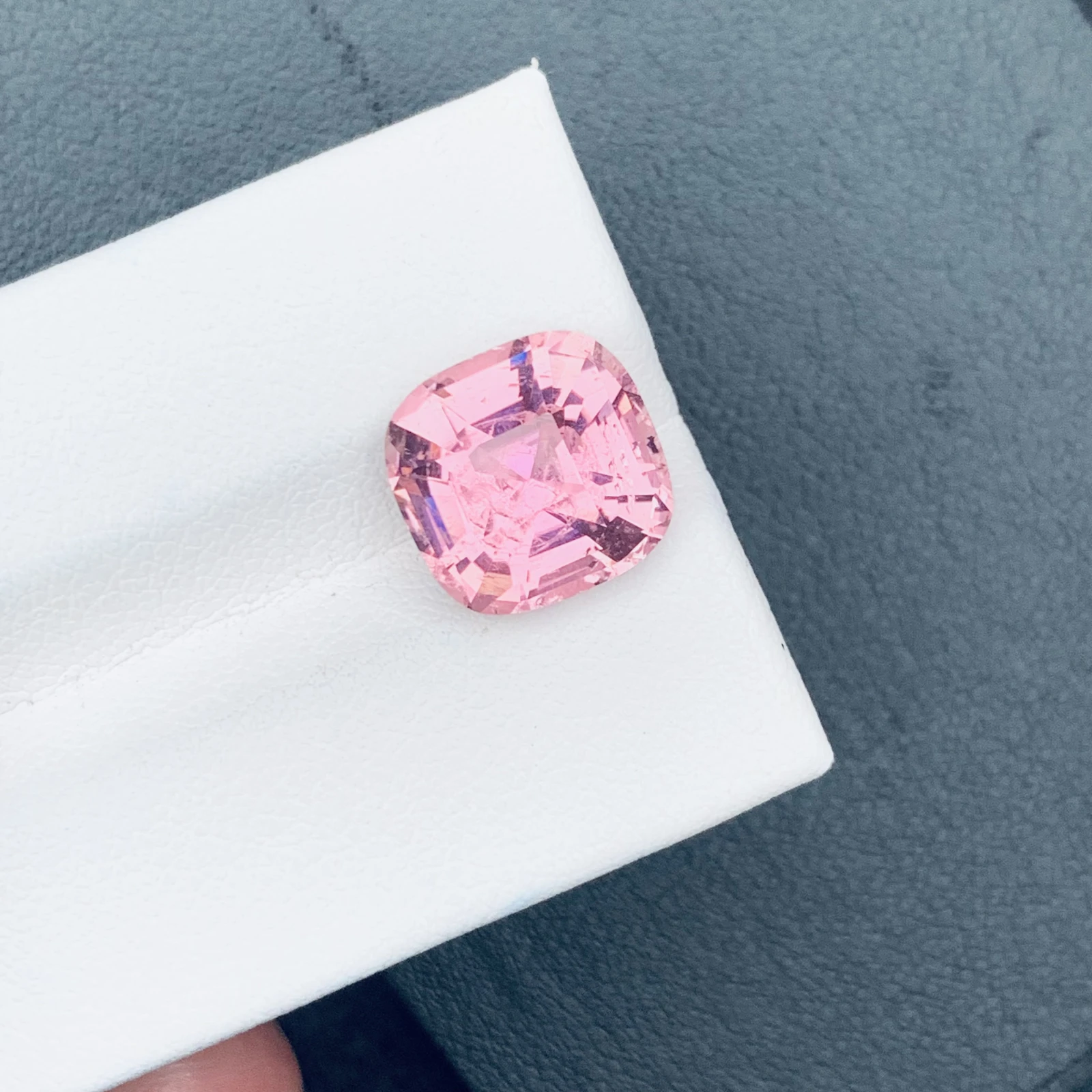 Natural Tourmaline 6.23 Carat, Pink Color Faceted Cushion Loose Gemstone, Fine Jewelry Making — view 4