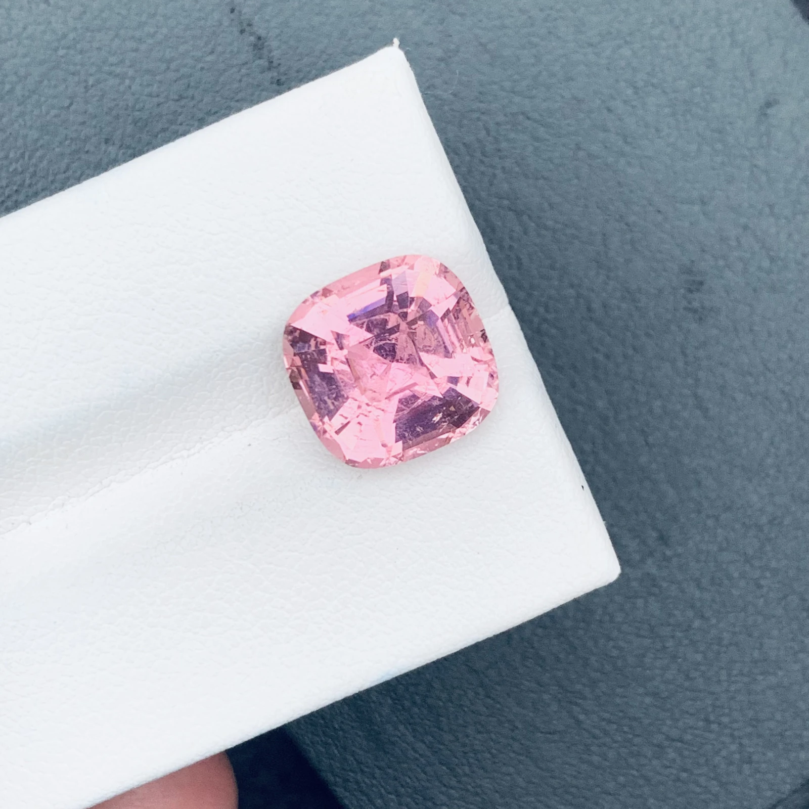 Natural Tourmaline 6.23 Carat, Pink Color Faceted Cushion Loose Gemstone, Fine Jewelry Making — view 3