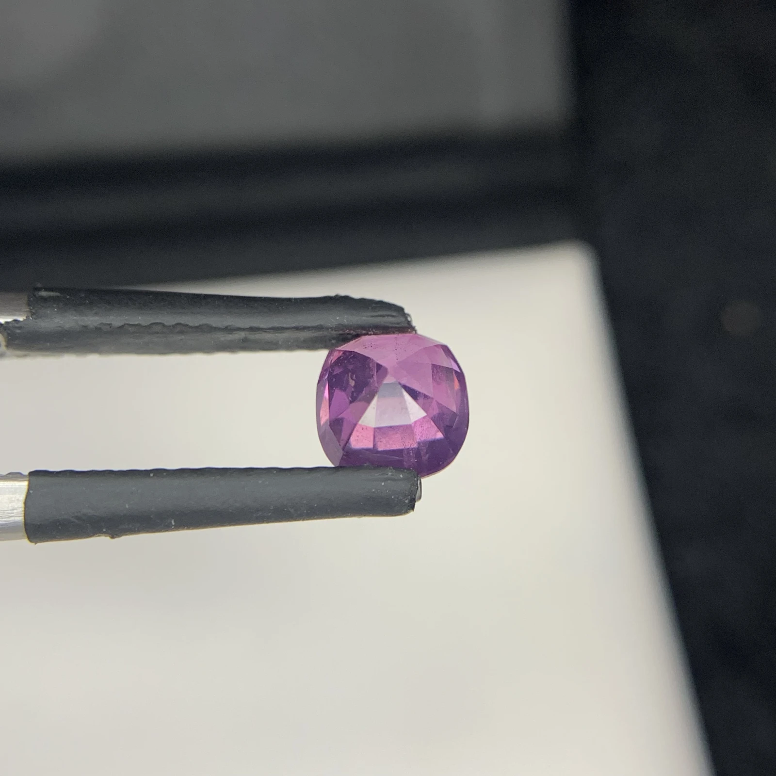 Natural Kashmir Sapphire Gemstone 1.34 ct | Pinkish Purple Cushion Cut Loose Stone — view 6