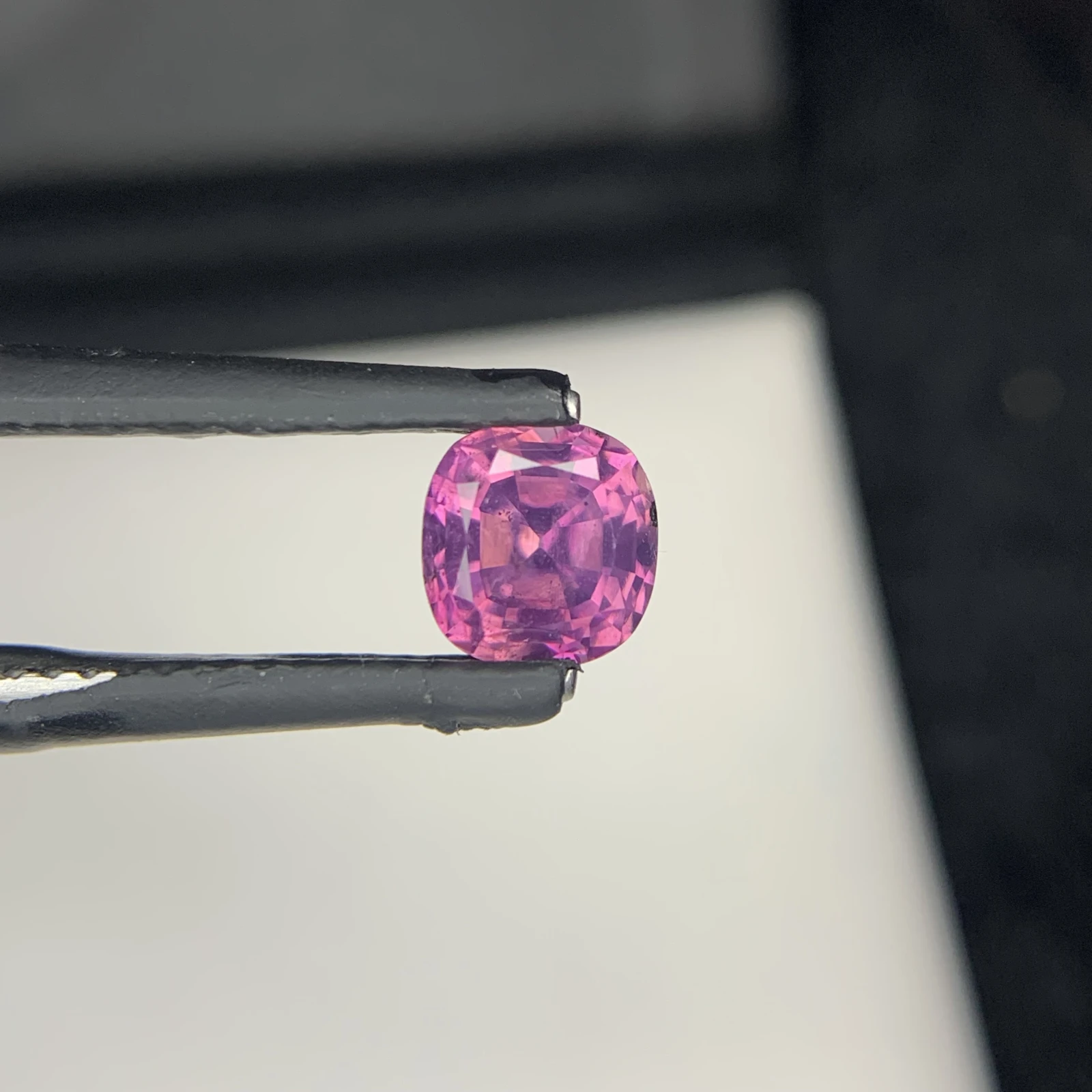 Natural Kashmir Sapphire Gemstone 1.34 ct | Pinkish Purple Cushion Cut Loose Stone — view 2