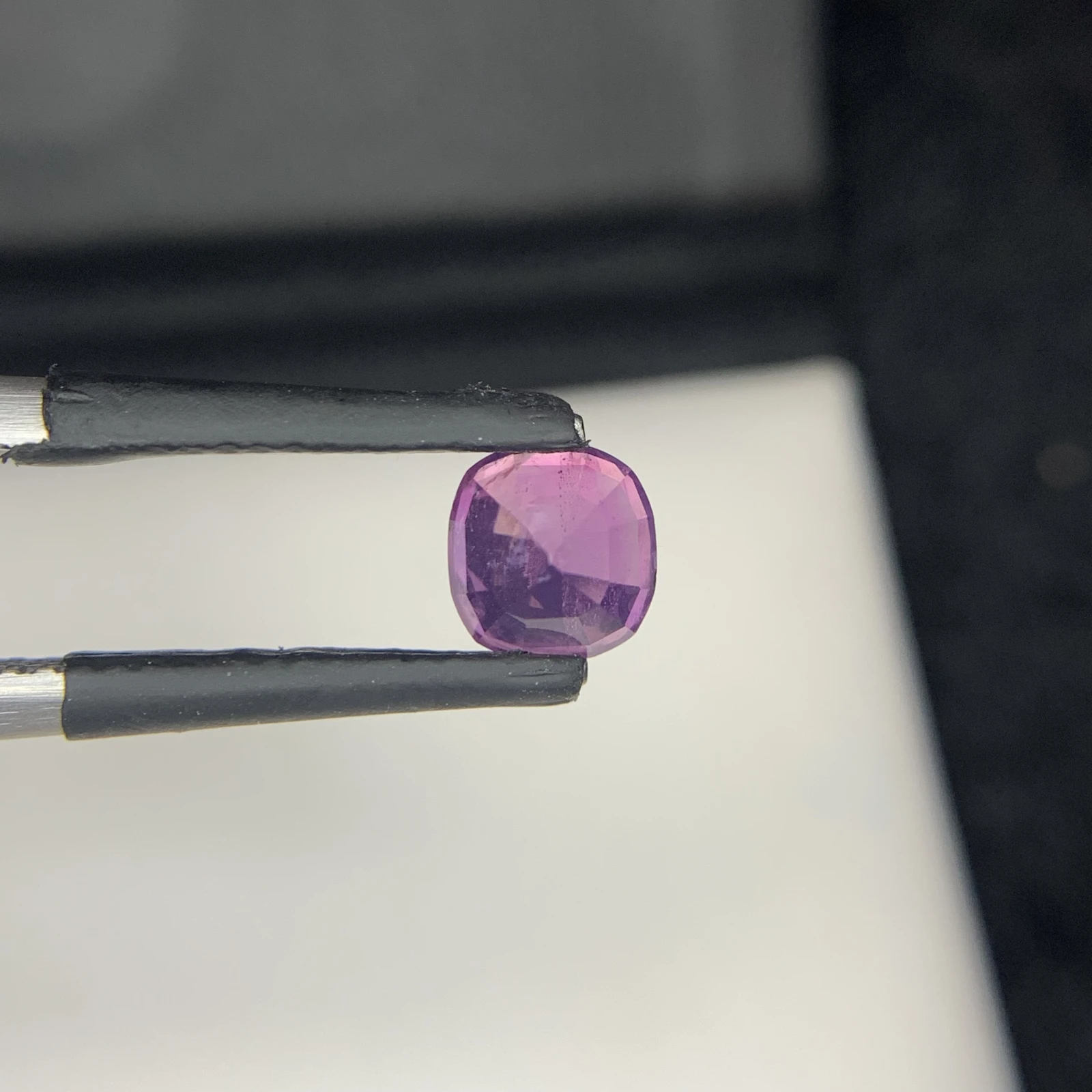 Natural Kashmir Sapphire Gemstone 1.34 ct | Pinkish Purple Cushion Cut Loose Stone — view 7