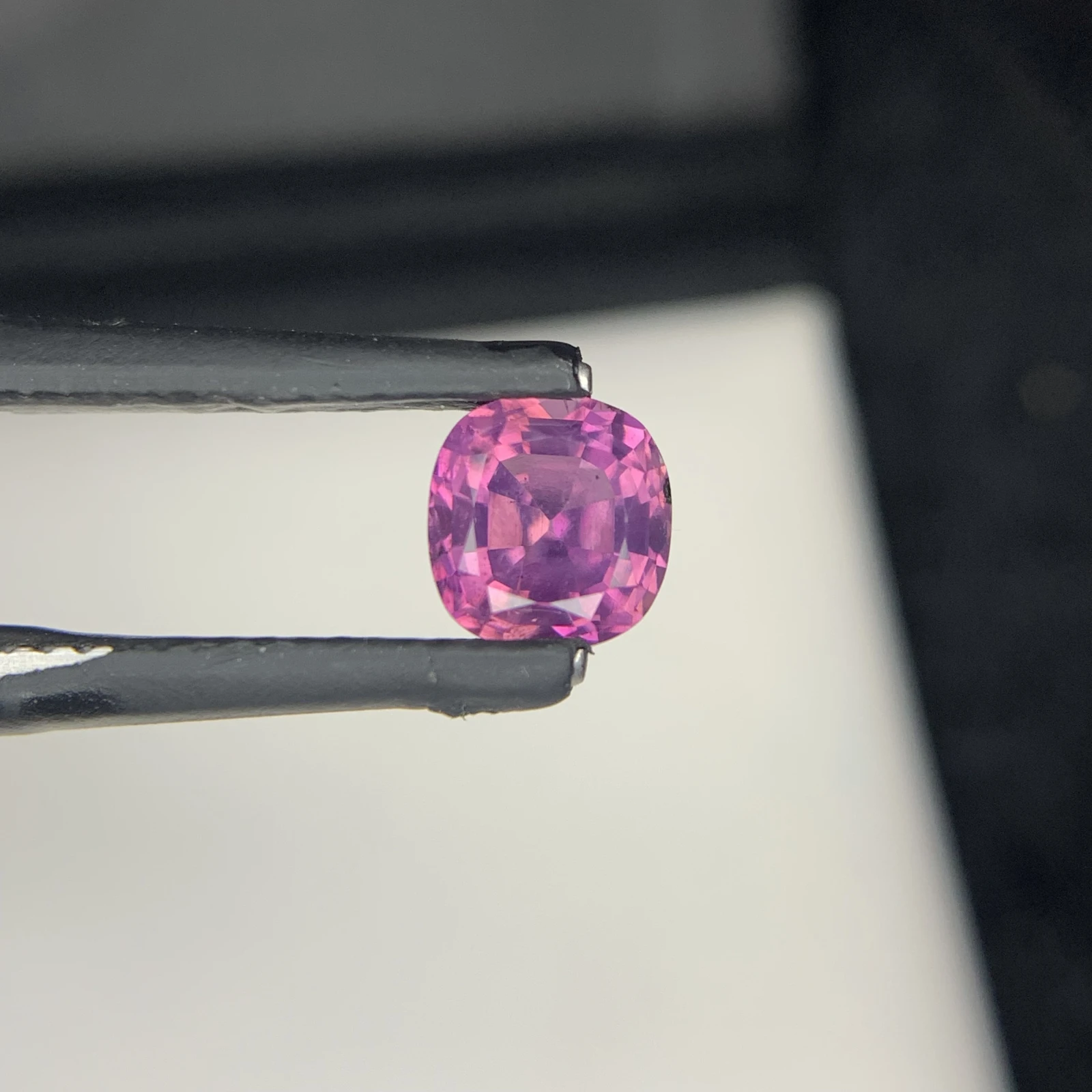 Natural Kashmir Sapphire Gemstone 1.34 ct | Pinkish Purple Cushion Cut Loose Stone — view 1