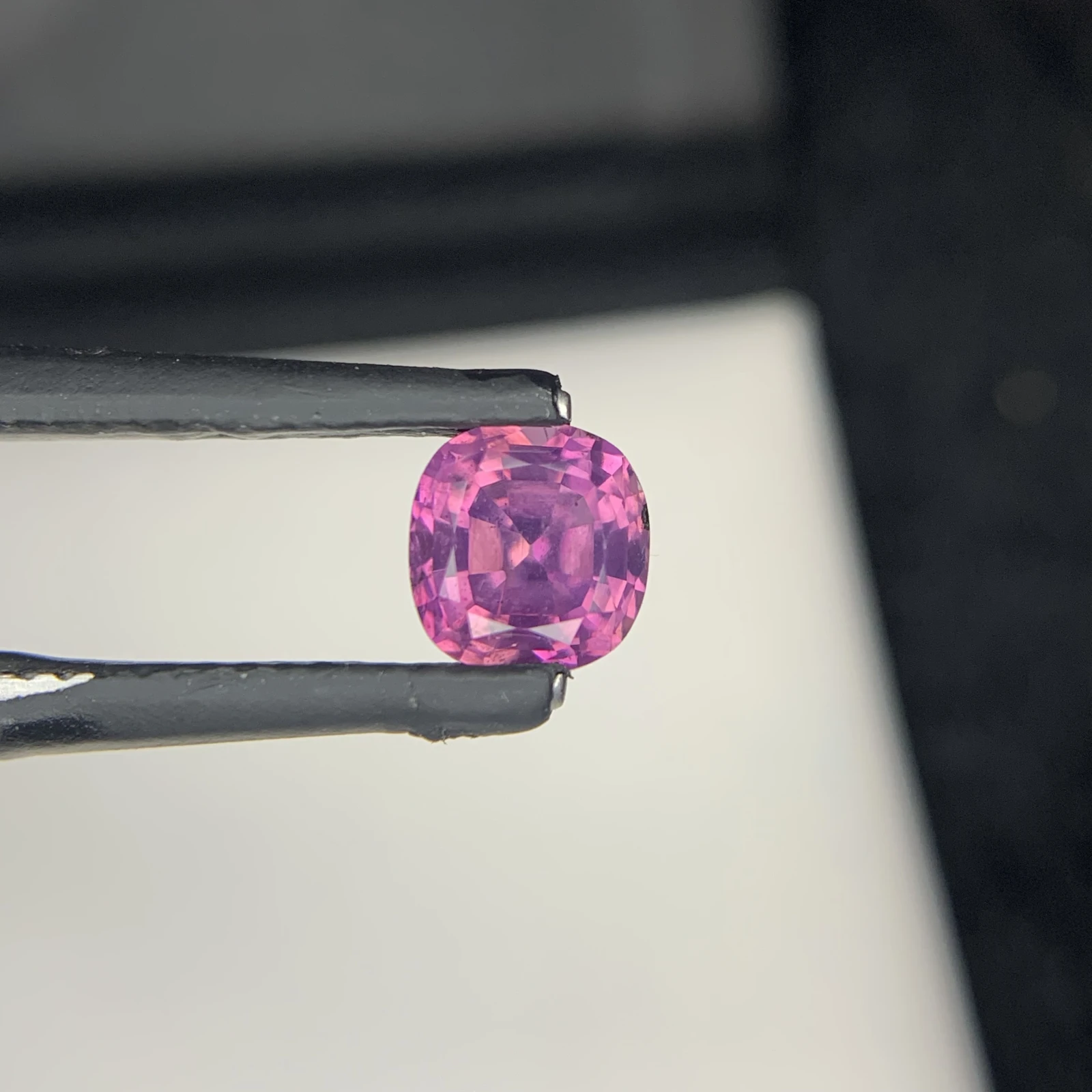 Natural Kashmir Sapphire Gemstone 1.34 ct | Pinkish Purple Cushion Cut Loose Stone — view 3