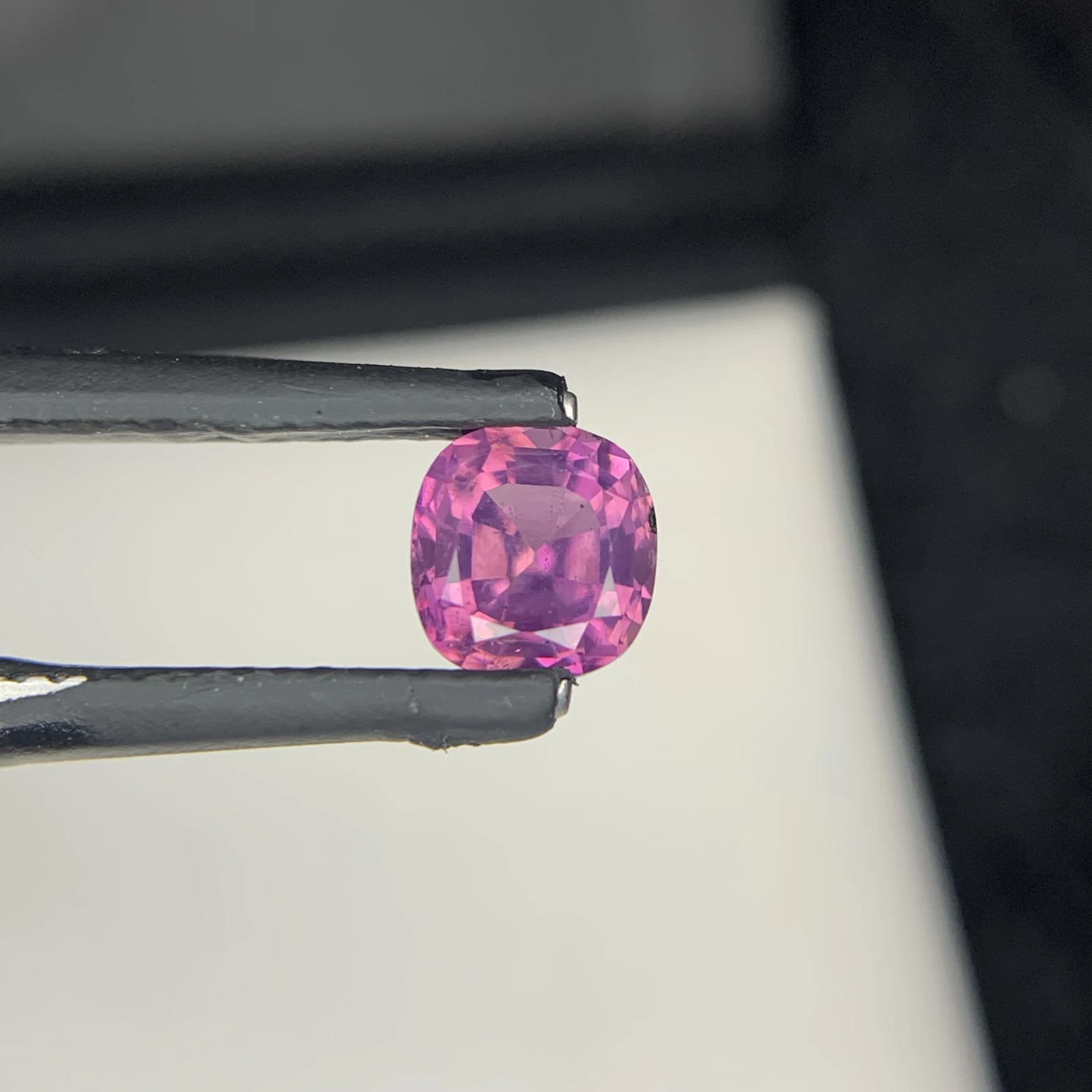 Natural Kashmir Sapphire Gemstone 1.34 ct | Pinkish Purple Cushion Cut Loose Stone — view 4