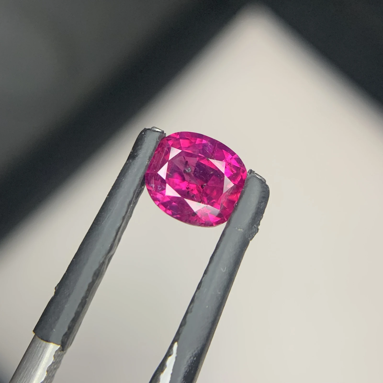 Natural Kashmir Ruby Gemstone 0.98 ct | Cushion Cut Pinkish Red Loose Stone for Jewelry — view 4