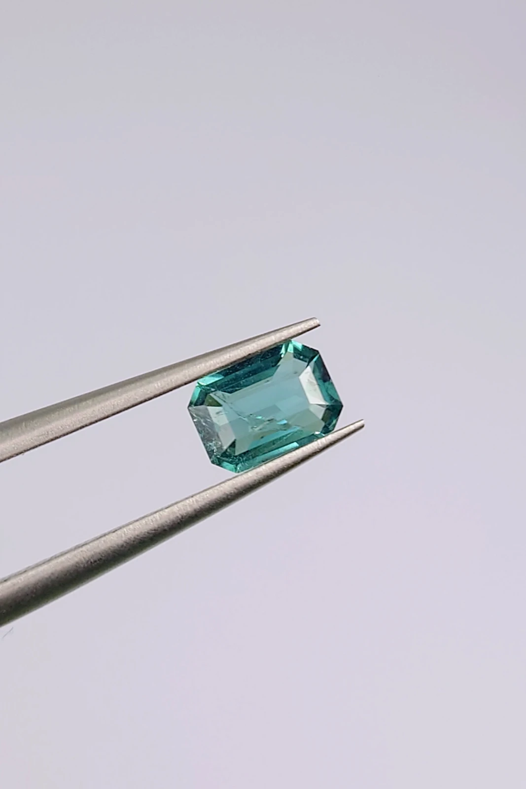 0.5ct Lagoon Green Tourmaline Emerald Cut From Afghanistan — view 1