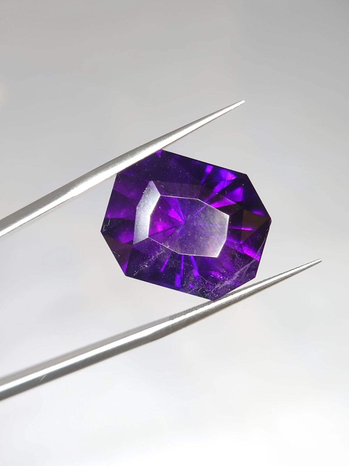 17.4 Natural Siberian type  Amethyst Radiant Cut from Nigeria — view 1