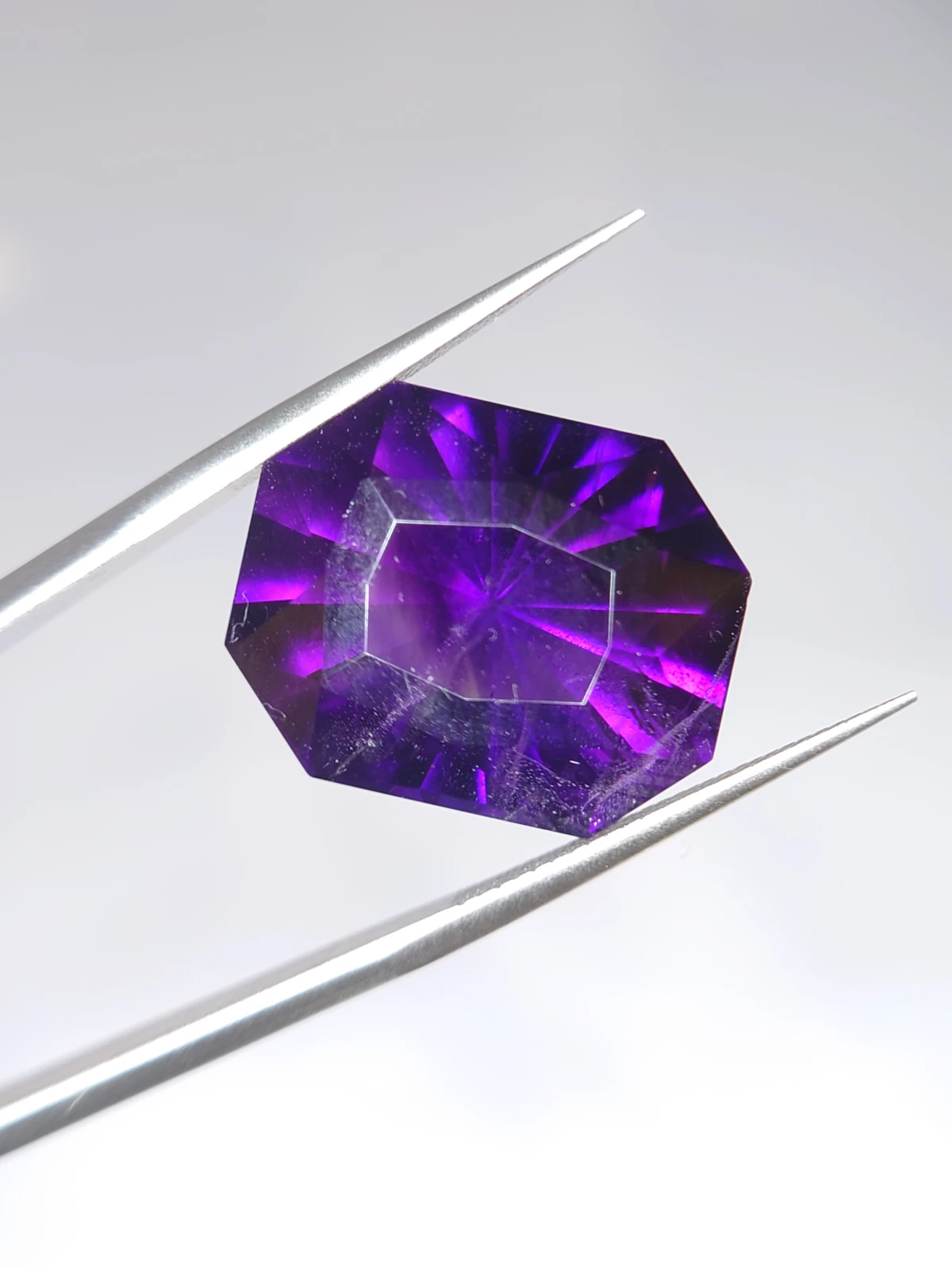 17.4 Natural Siberian type  Amethyst Radiant Cut from Nigeria — view 2