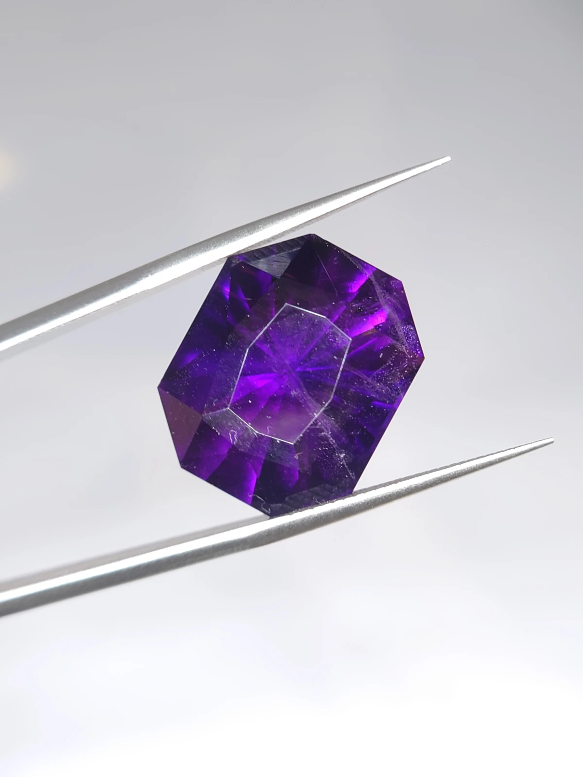 17.4 Natural Siberian type  Amethyst Radiant Cut from Nigeria — view 4