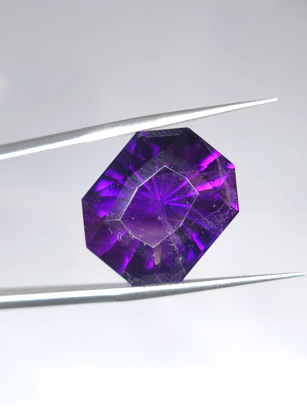 17.4 Natural Siberian type  Amethyst Radiant Cut from Nigeria — view 5
