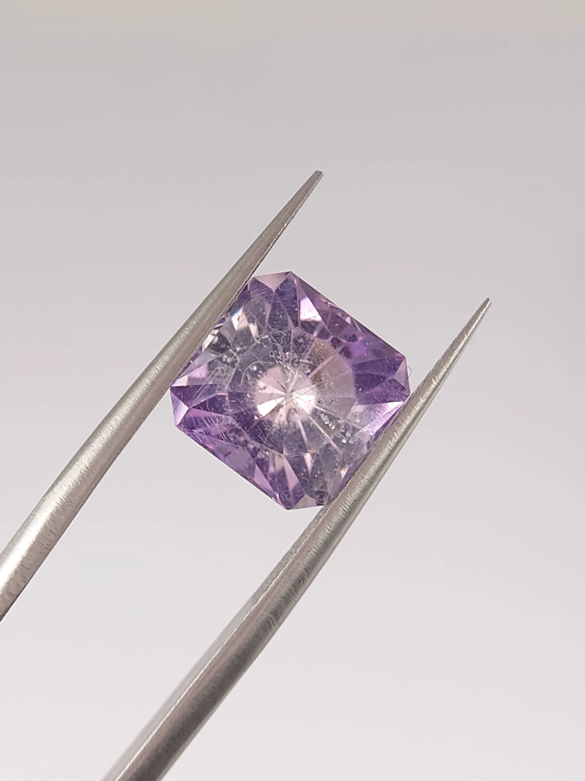 3.5ct Natural Amethyst Square Radiant Loose Cut From Nigeria — view 3