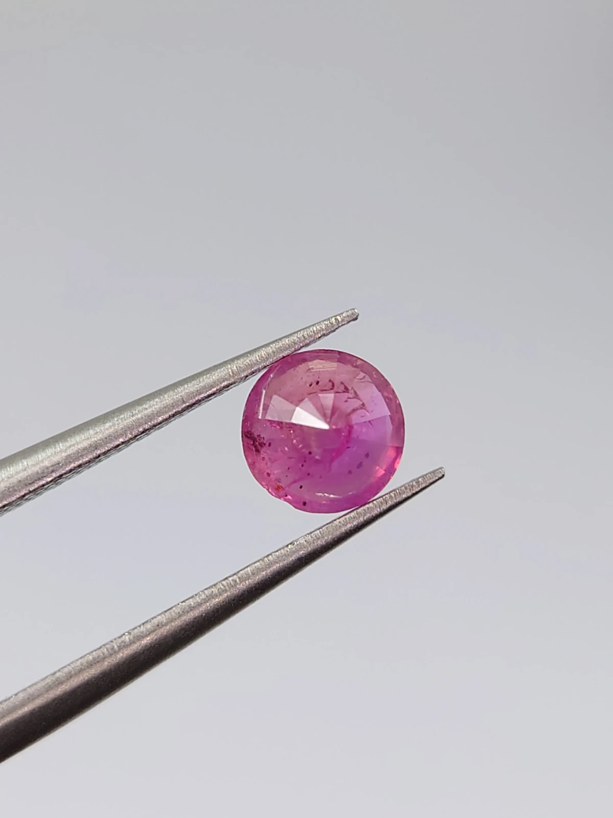 0.69ct Natural Pinkish Red Round Cut Ruby Loose Gemstone From Afghanistan — view 3