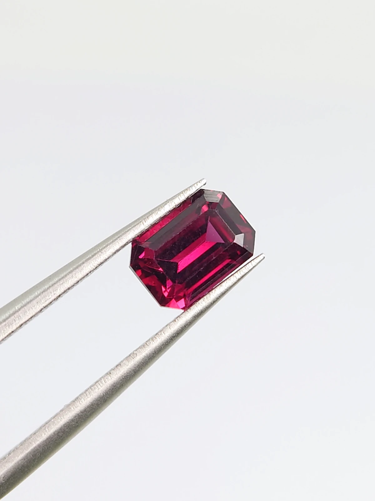 1.39ct Natural Rhodolite Garnet Emerald Cut Loose Gemstone From Tanzania — view 1