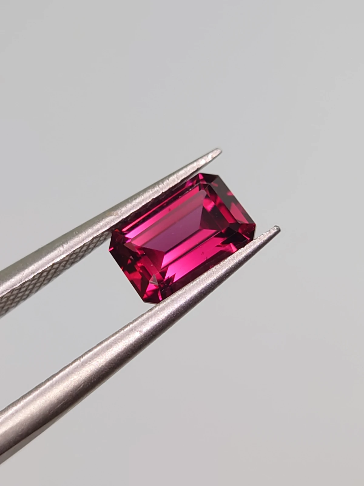 1.19ct Natural Rhodolite Garnet Emerald Cut Loose Gemstone From Tanzania — view 1