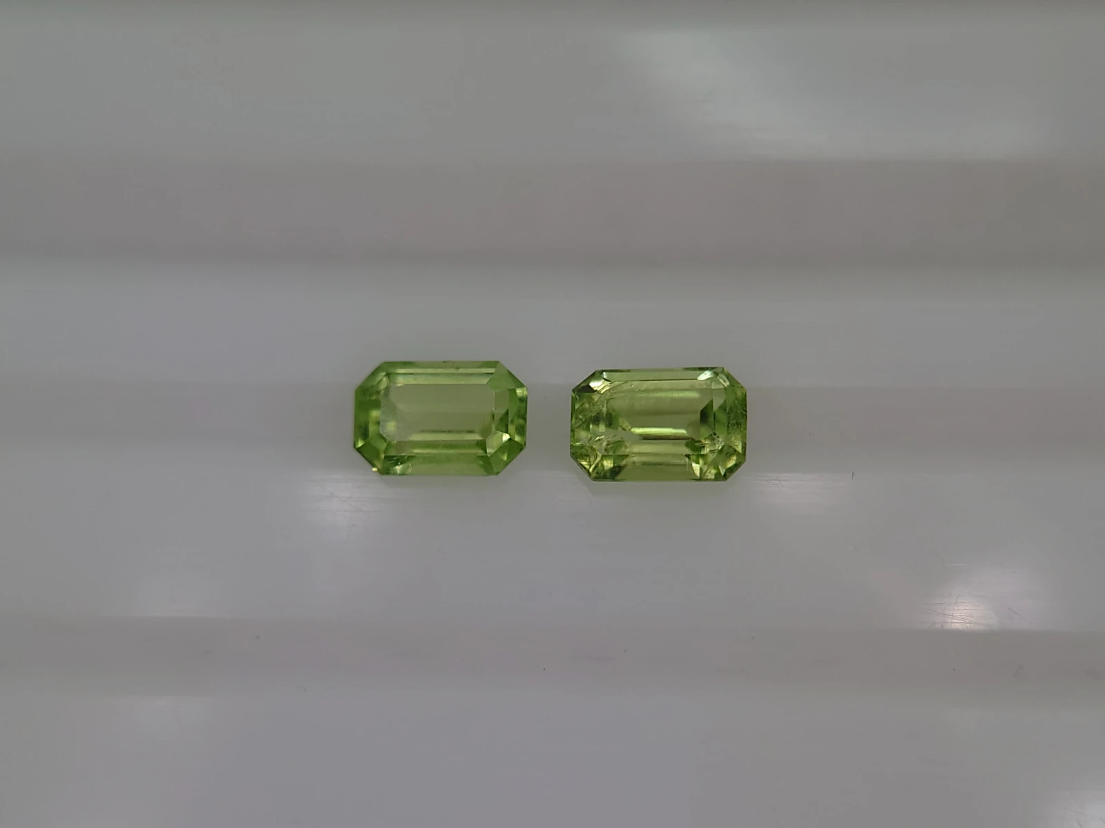 1ct Natural Emerald Cut Faceted Peridot Pair Loose Gemstone From Pakistan — view 2