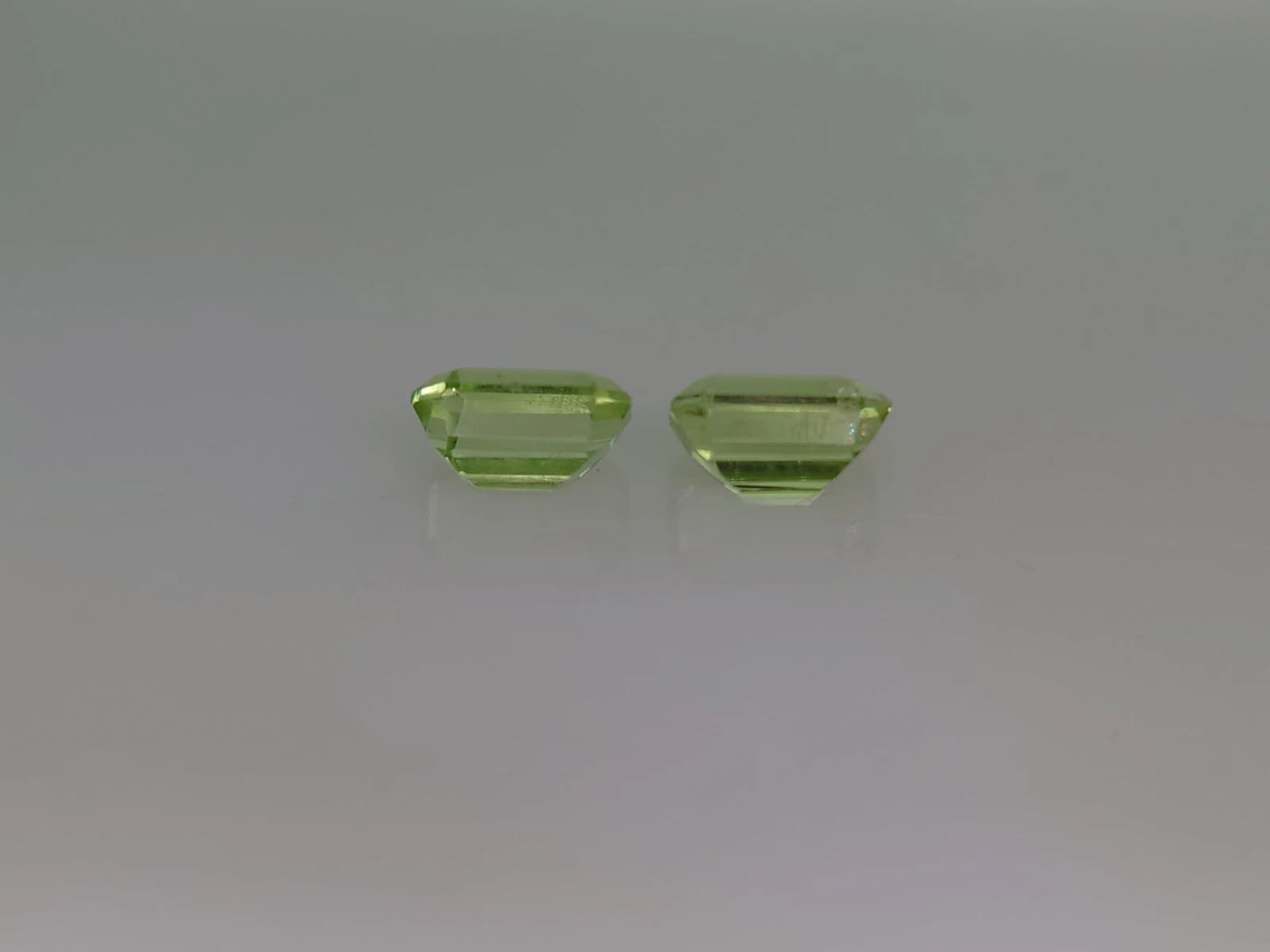1ct Natural Emerald Cut Faceted Peridot Pair Loose Gemstone From Pakistan — view 5