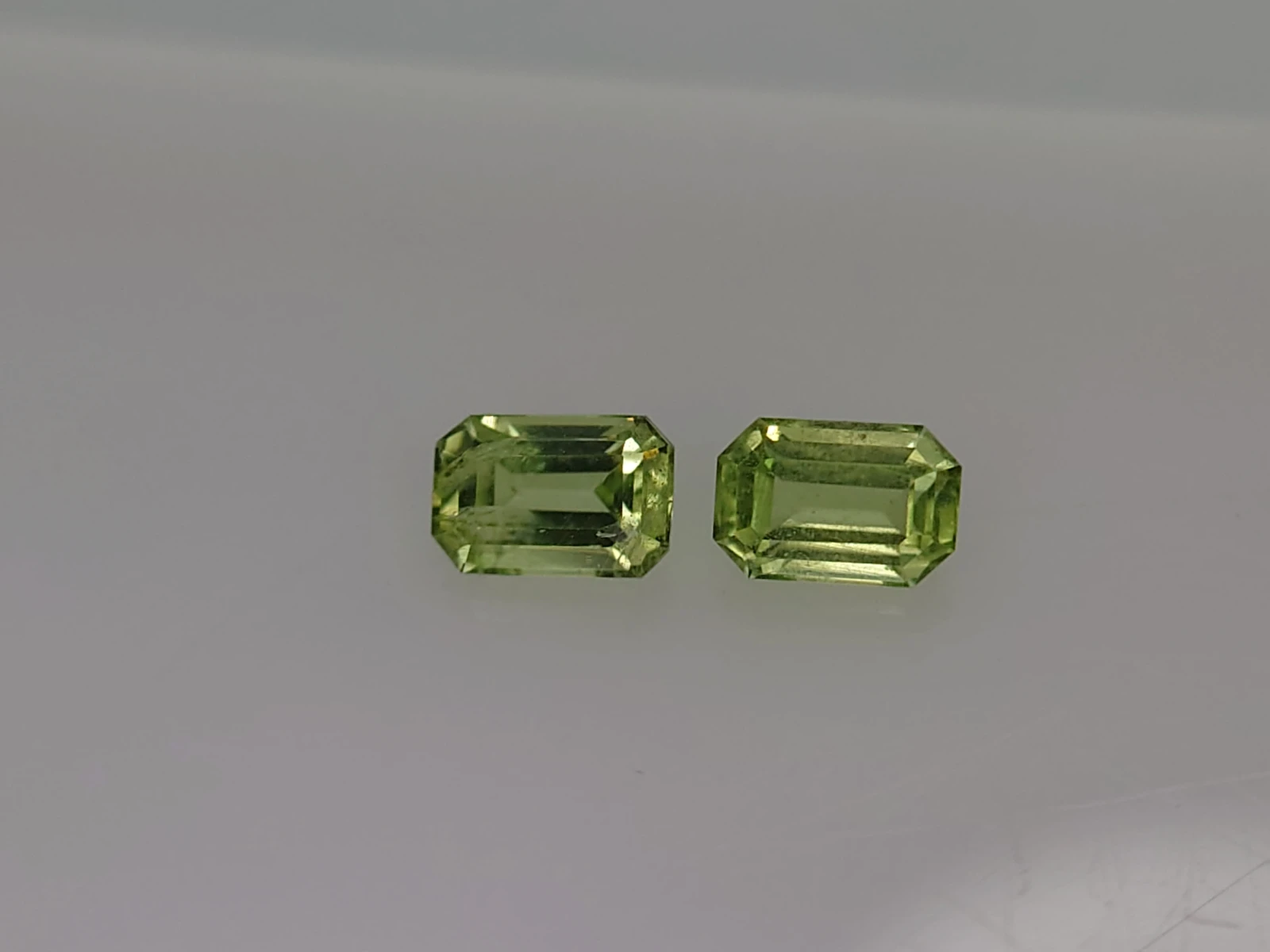 1ct Natural Emerald Cut Faceted Peridot Pair Loose Gemstone From Pakistan — view 6