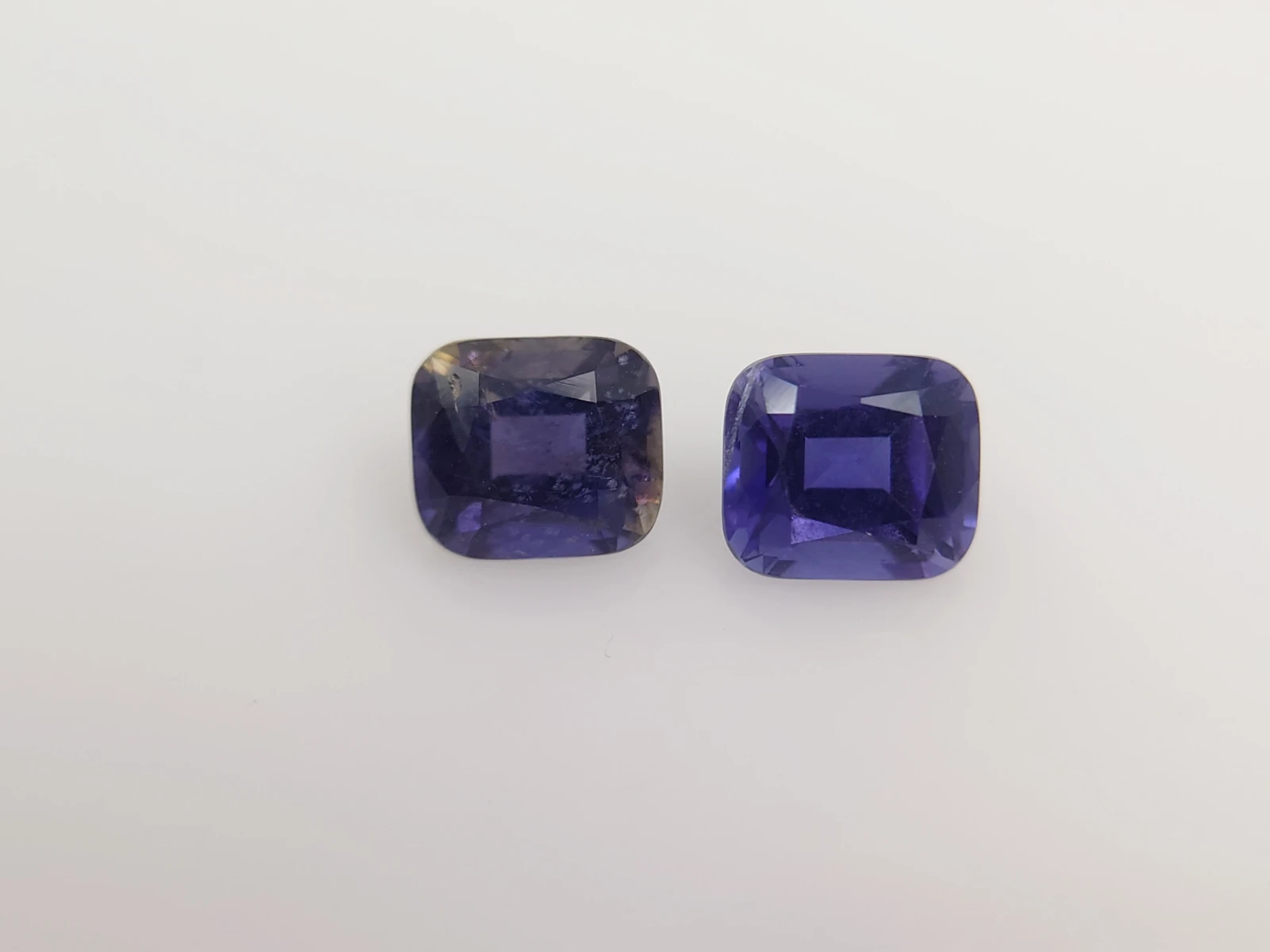 2.7ct Natural Cushion Cut Iolite Pair Faceted Loose Gemstone From Madagascar — view 2