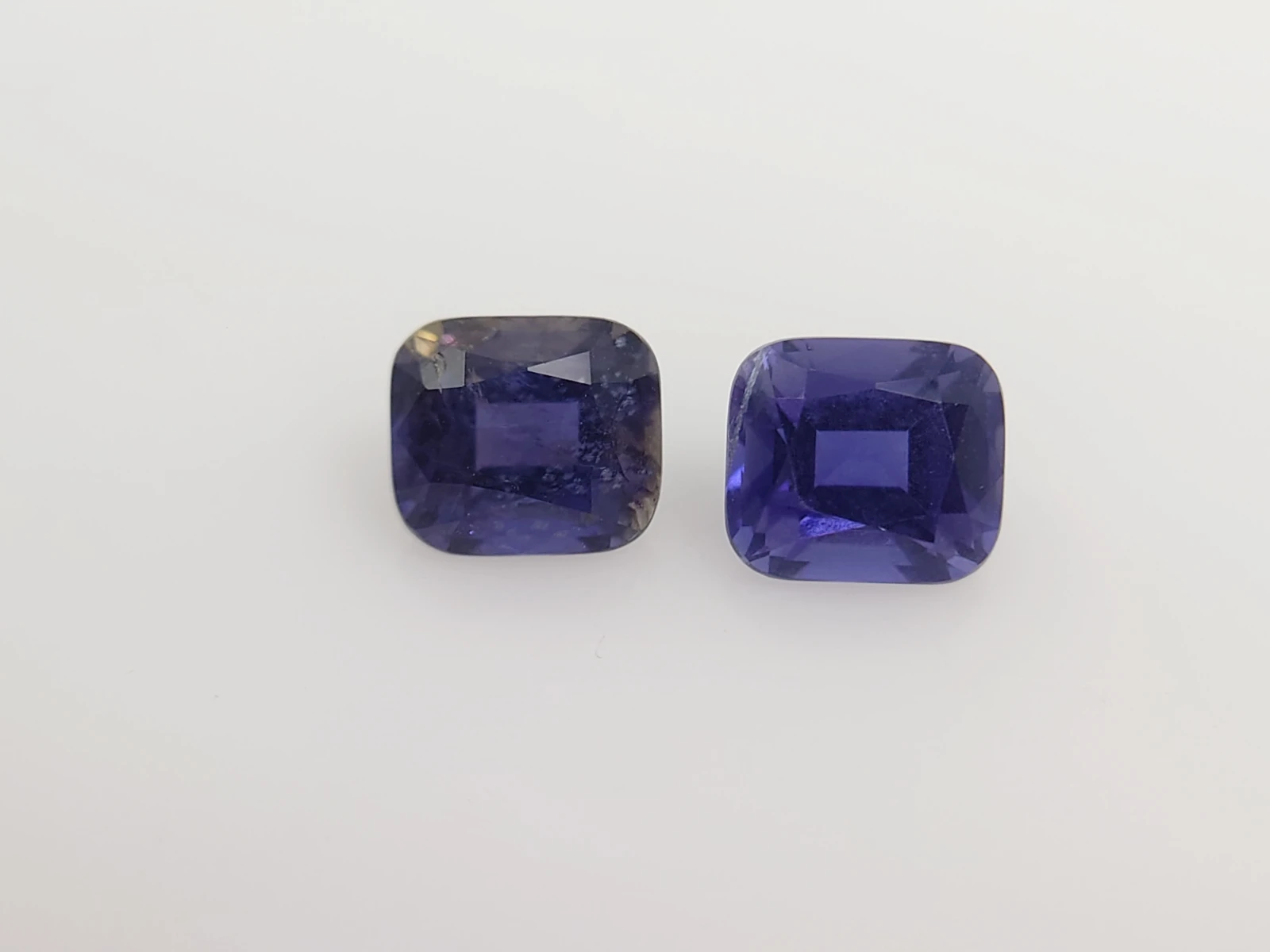 2.7ct Natural Cushion Cut Iolite Pair Faceted Loose Gemstone From Madagascar — view 3