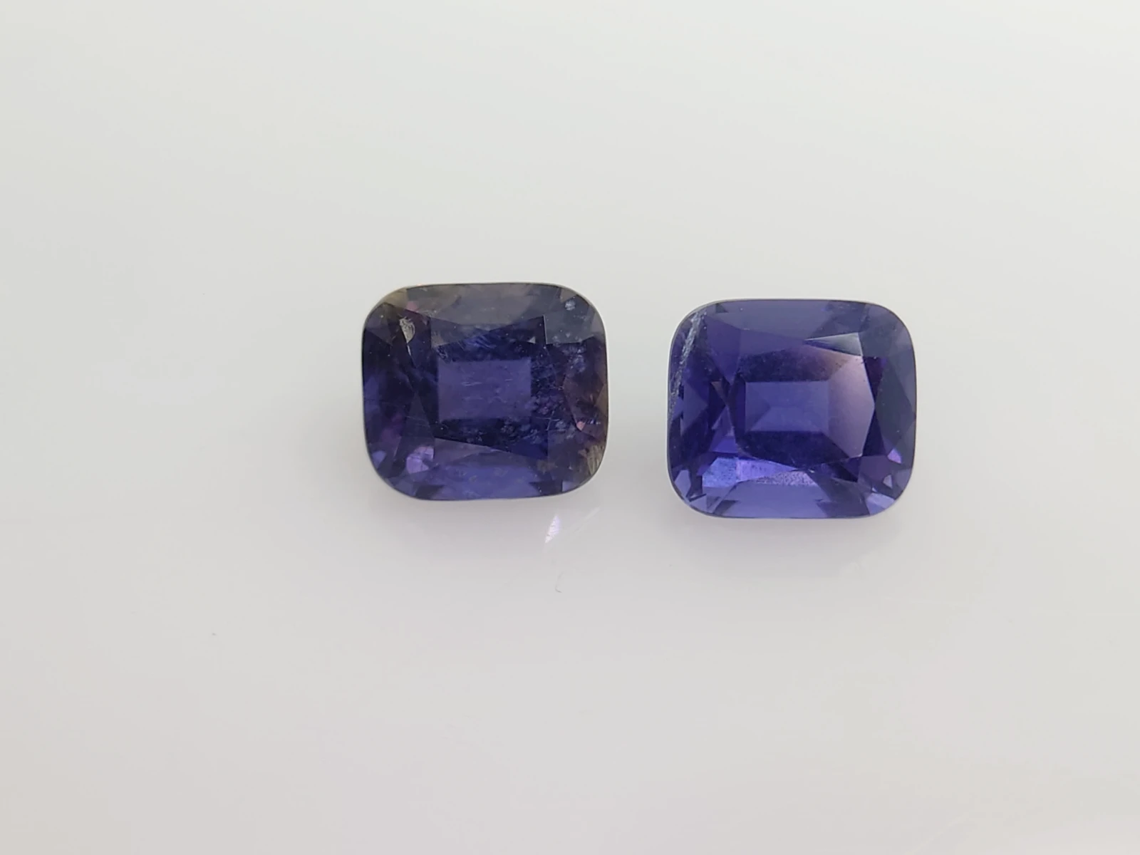 2.7ct Natural Cushion Cut Iolite Pair Faceted Loose Gemstone From Madagascar — view 4