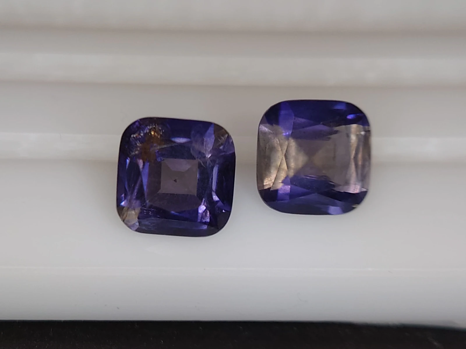 2.8ct Natural Cushion Cut iolite Pair Faceted Loose Gemstone From Madagascar — view 2
