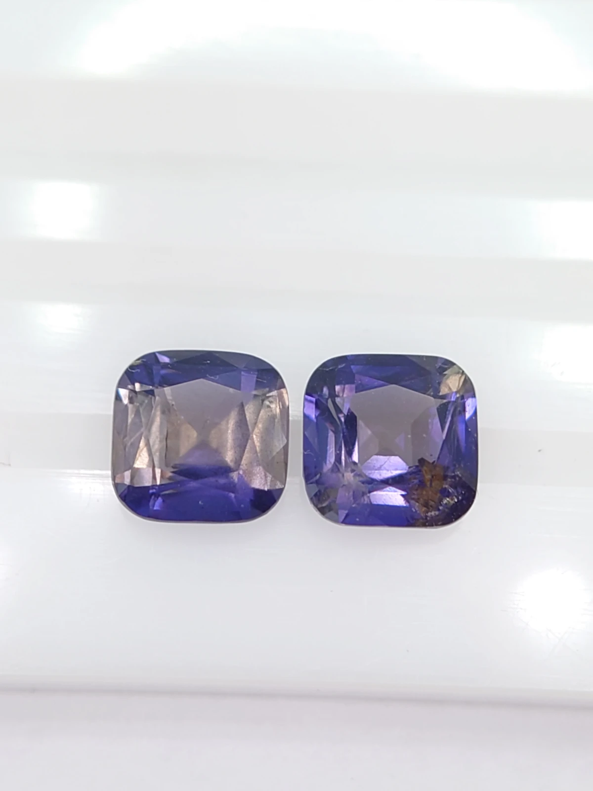 2.8ct Natural Cushion Cut iolite Pair Faceted Loose Gemstone From Madagascar — view 3