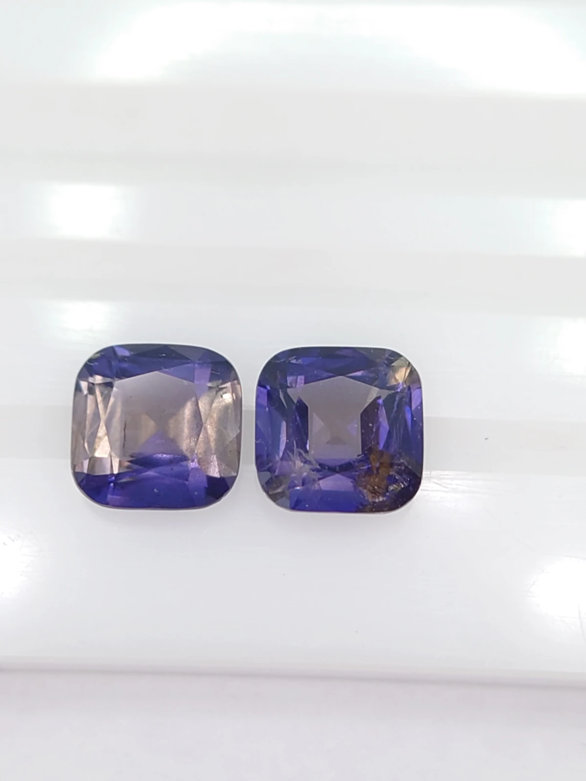 2.8ct Natural Cushion Cut iolite Pair Faceted Loose Gemstone From Madagascar — view 4